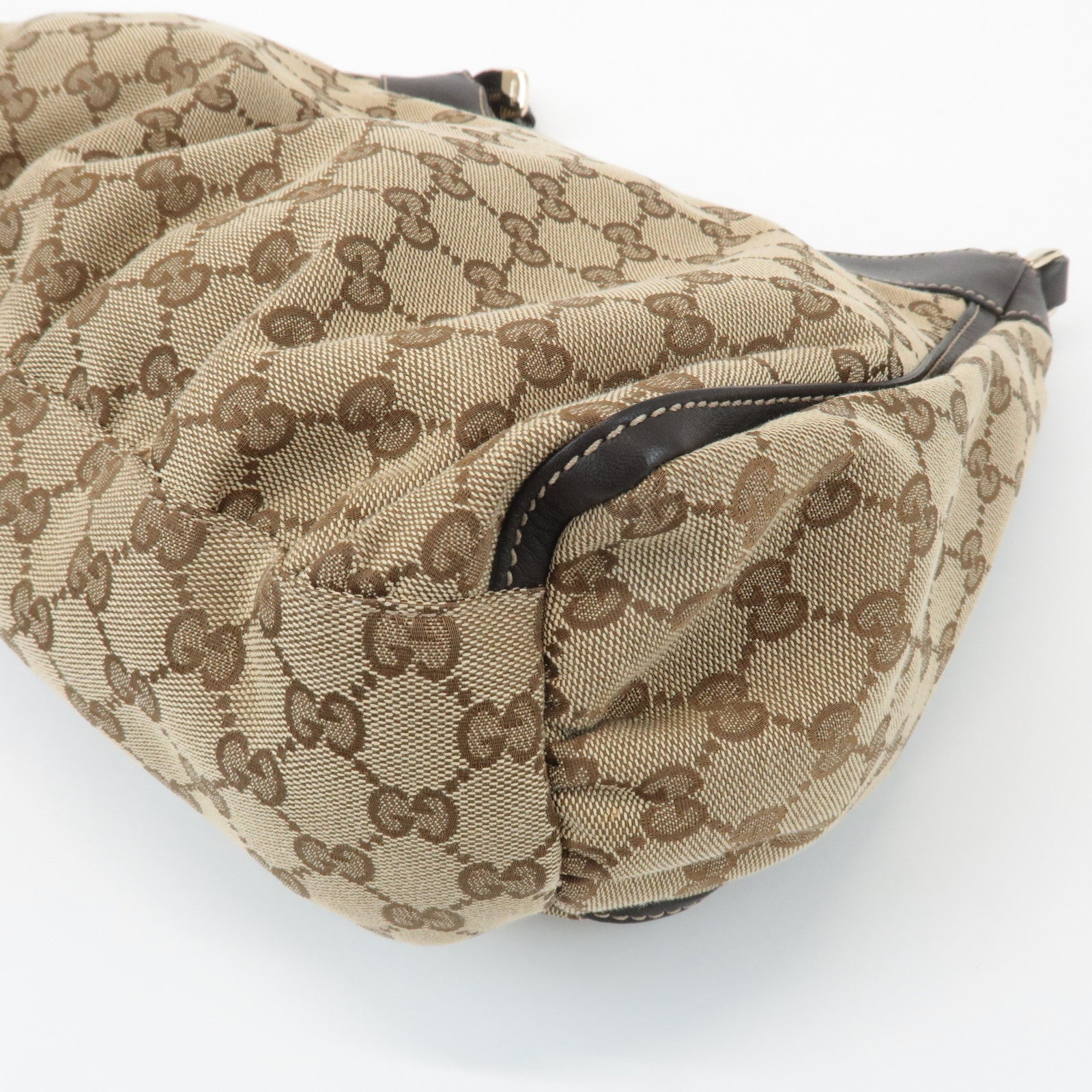 GUCCI Abbey GG Canvas Leather Shoulder Bag Hand Bag Beige Brown 189833 Used