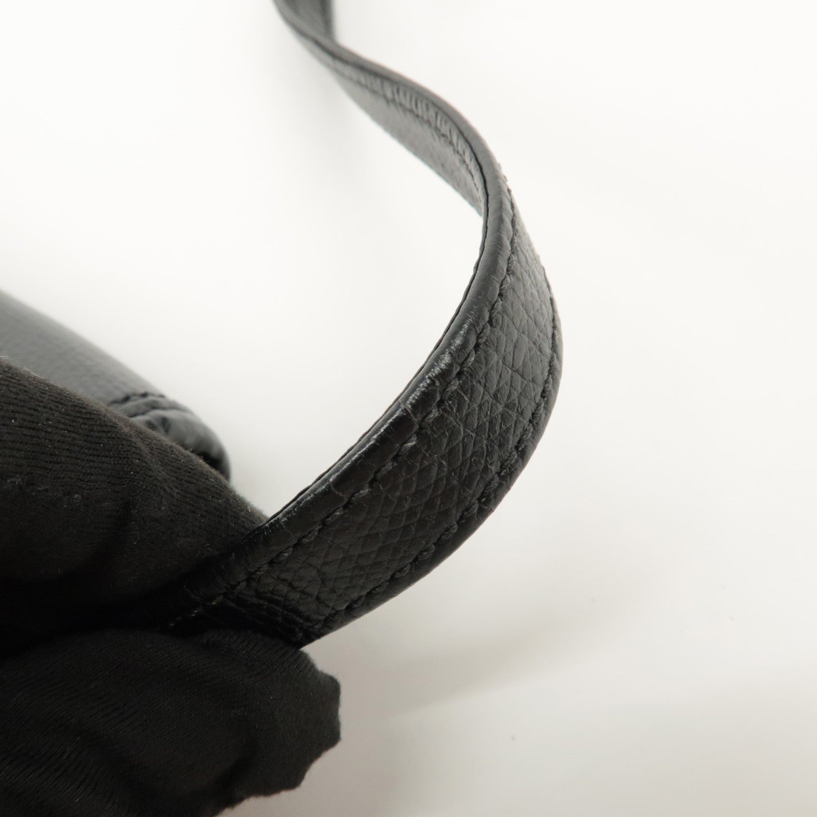 LOEWE Anagram Leather Shoulder bag Black Gold Hardware Used