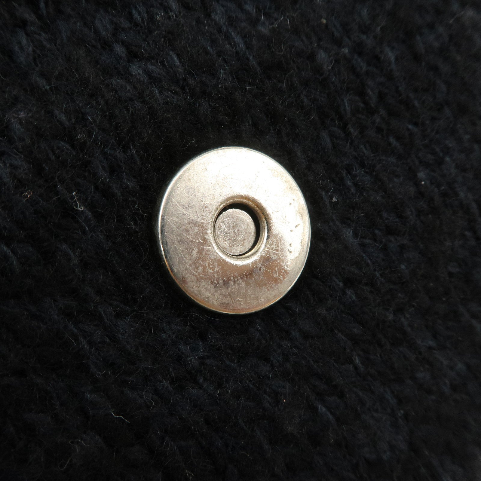 FENDI Mamma Baguette Knit Leather Shoulder Bag Dark Navy 26424