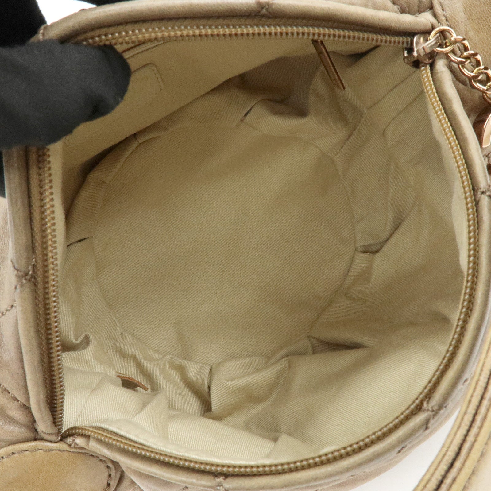 CHANEL Wild Stitch Lamb Skin Shoulder Bag Brown