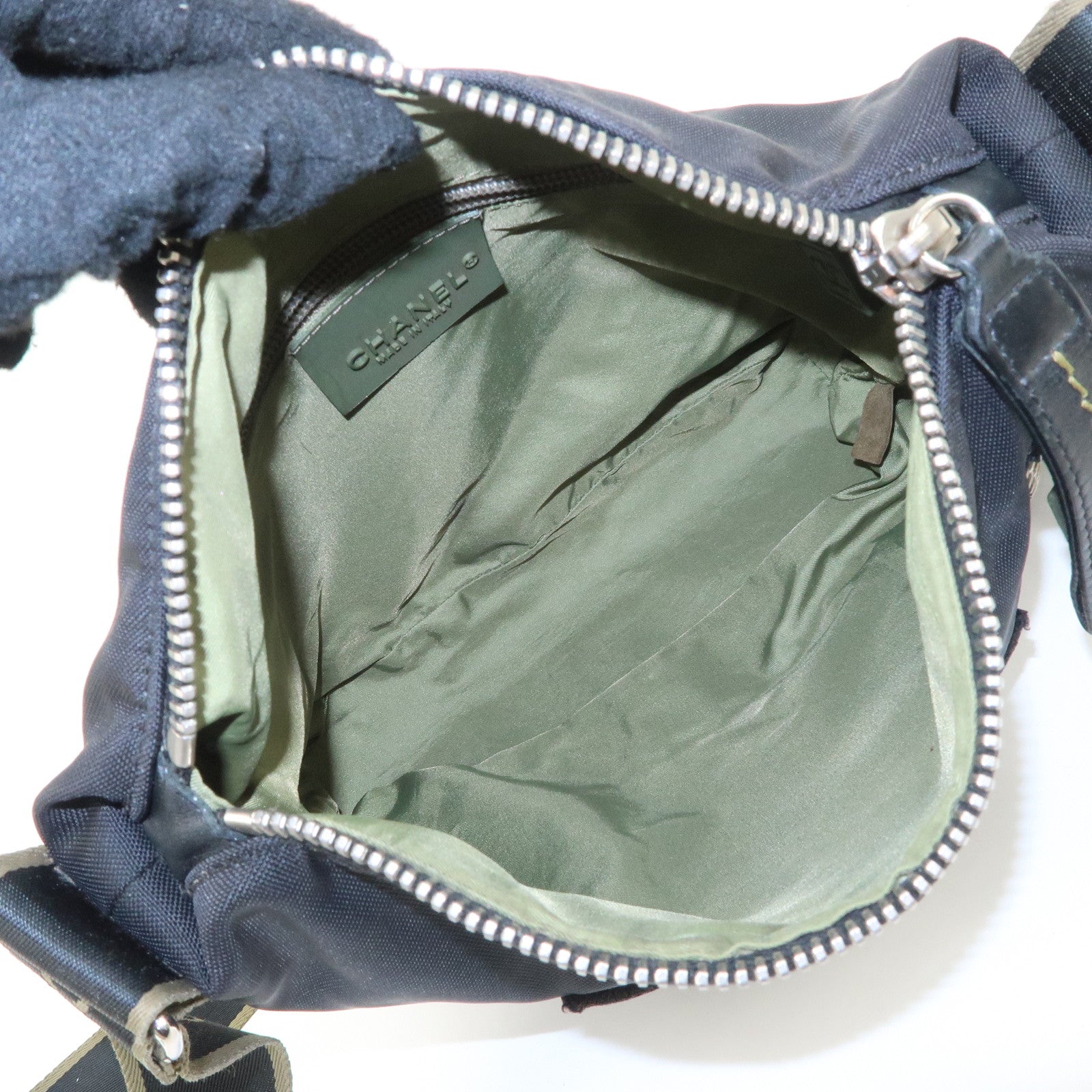 CHANEL Chanel Sports Line Nylon Shoulder Crossbody Bag Khaki 10462052 Used