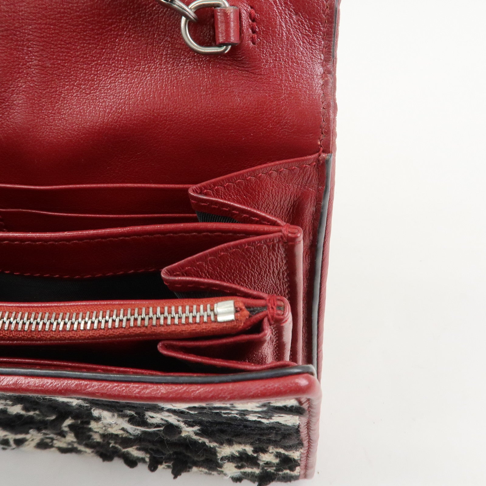 GUCCI Dionysus Tweed Leather Chain Shoulder Bag Black Ivory 401231