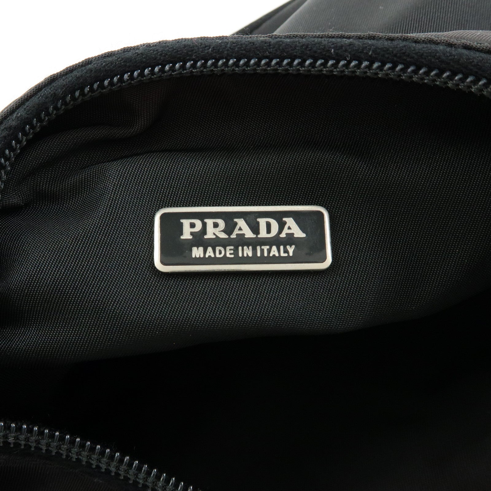 PRADA Triangle Logo Nylon Mini Hand Bag Shoulder Bag Black