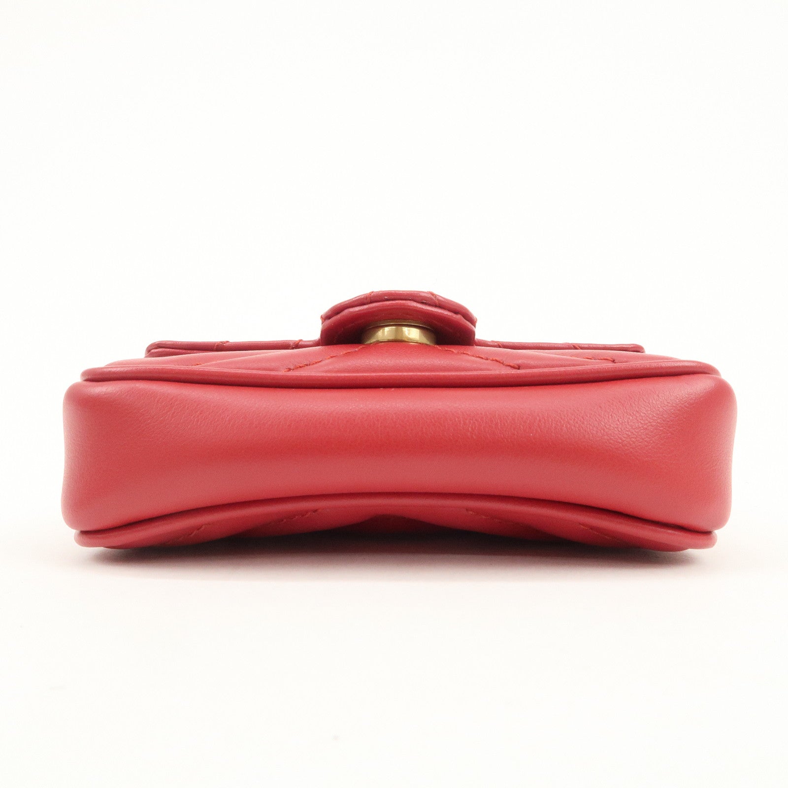 GUCCI GG Marmont Leather Chain Hand Bag Pouch Red 575161