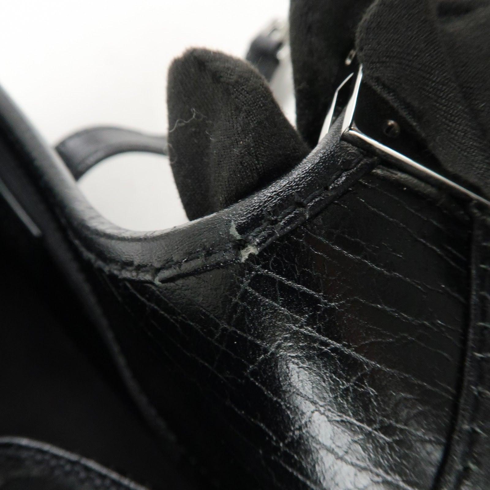 GUCCI Jackie GG Canvas Leather Shoulder Bag Hand Bag Black 01721 Used