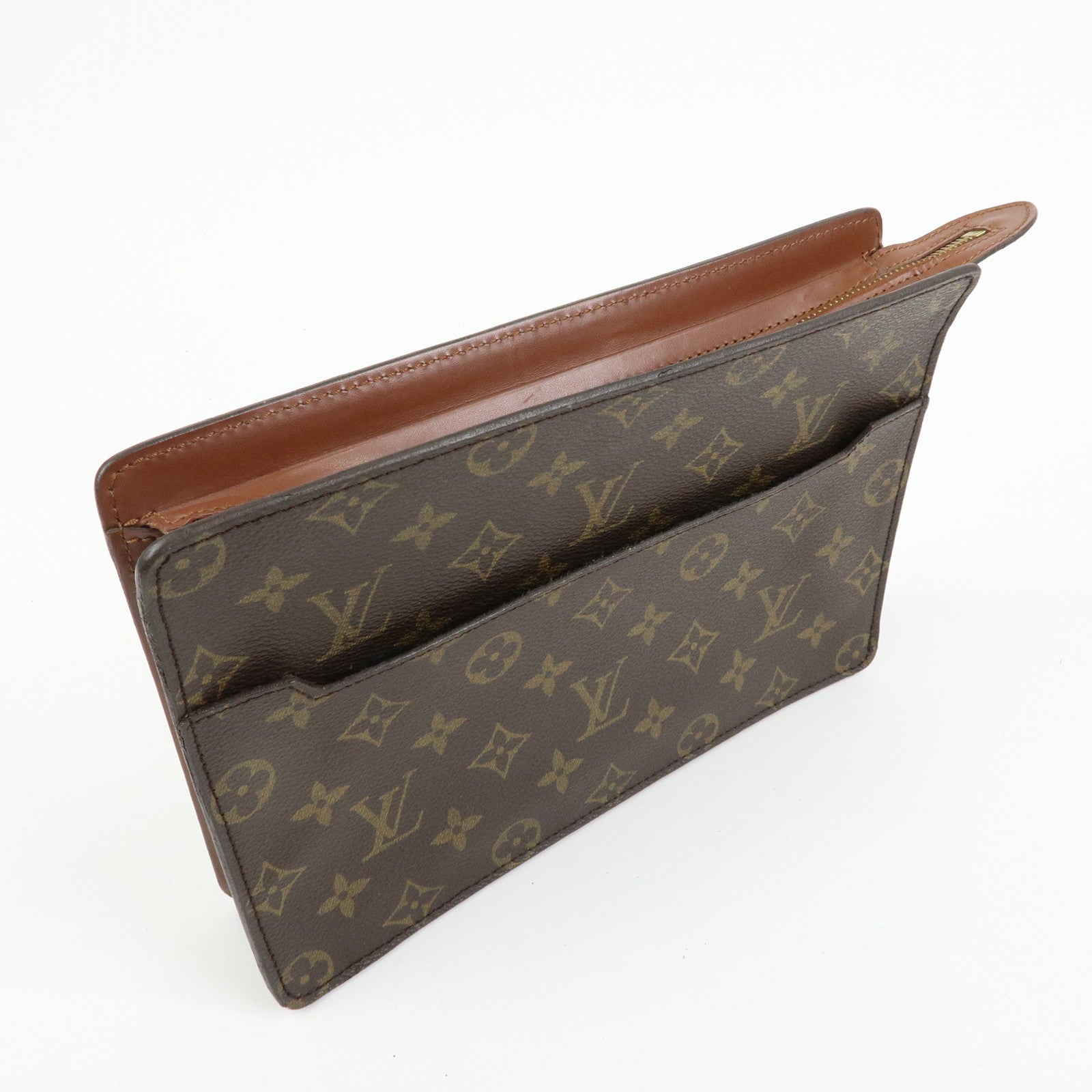 Louis Vuitton Monogram Pochette Homme Clutch Bag Brown M51795