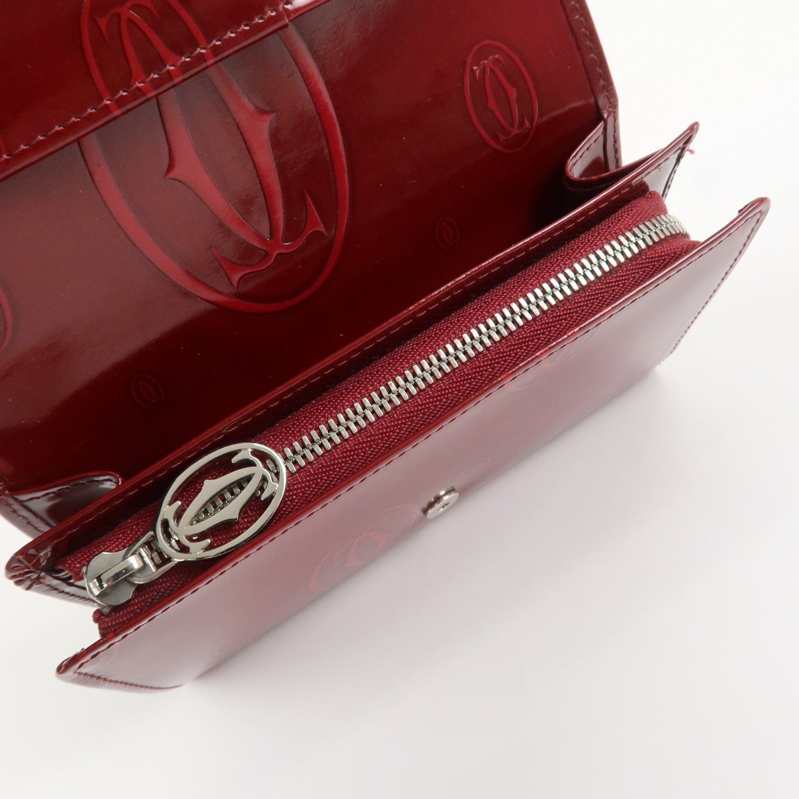 Cartier Happy Birthday Leather Compact Wallet Bordeaux