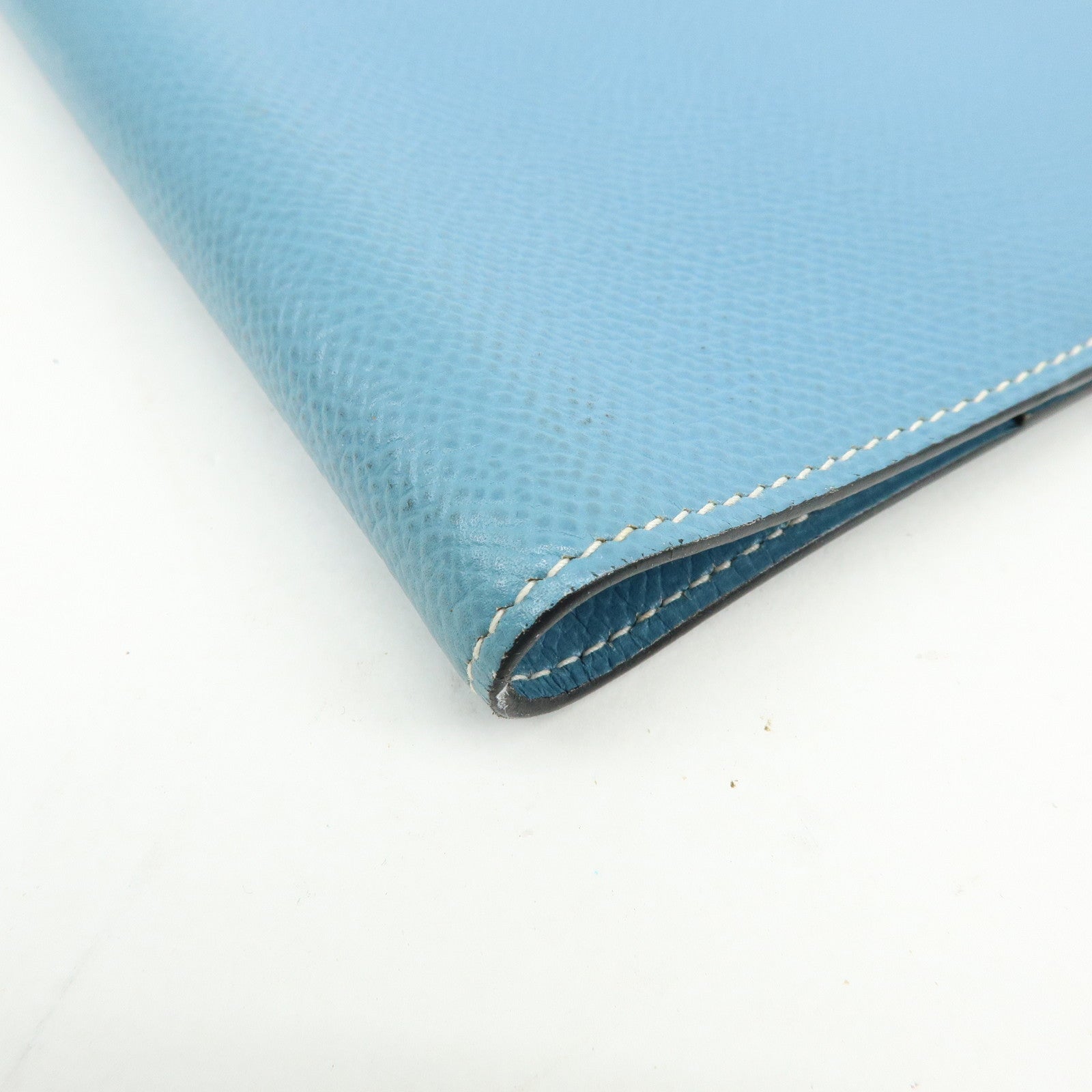 HERMES Globe Trotter Veau Epsom Planner Cover □H Stamped Blue Jean