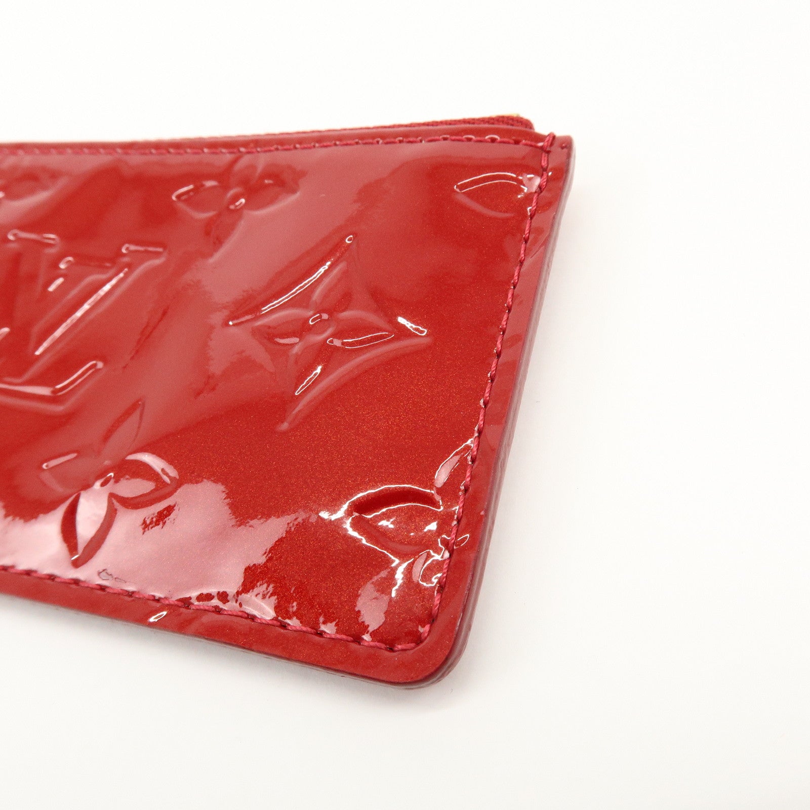 Louis Vuitton Monogram Vernis Pochette Cles Coin Case Red M91977