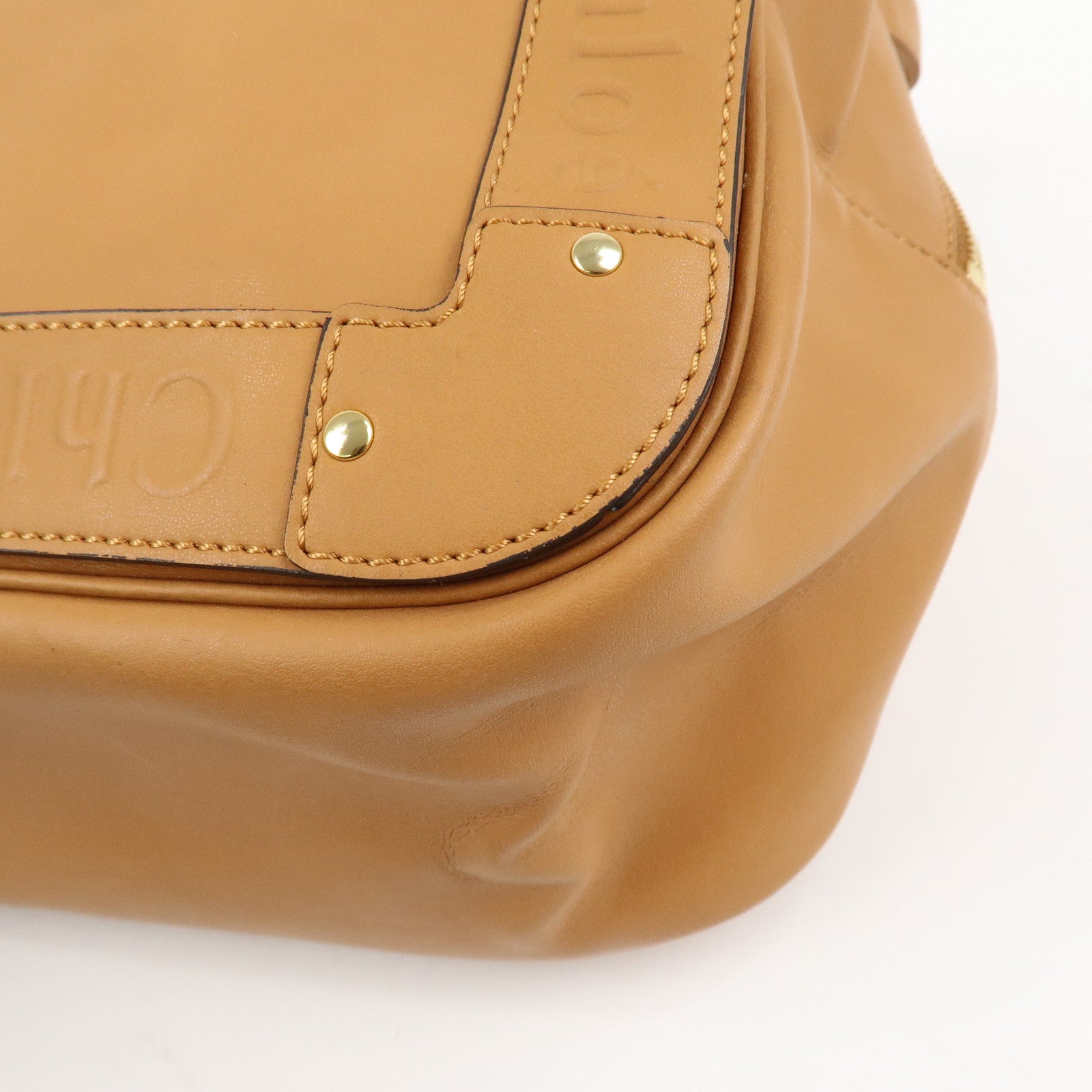 Chloe Eden Leather Shoulder Bag Hand Bag Tassel Brown