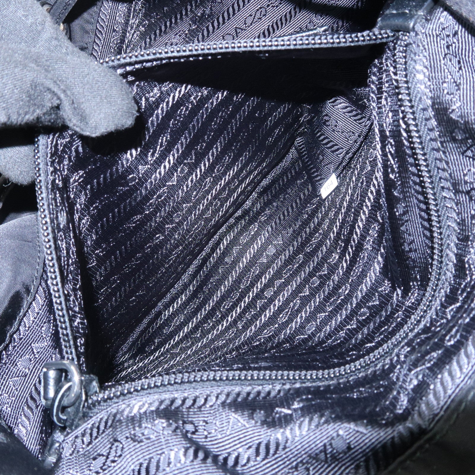 PRADA Triangle Logo Nylon Leather Backpack Rucksack Black 1BZ032