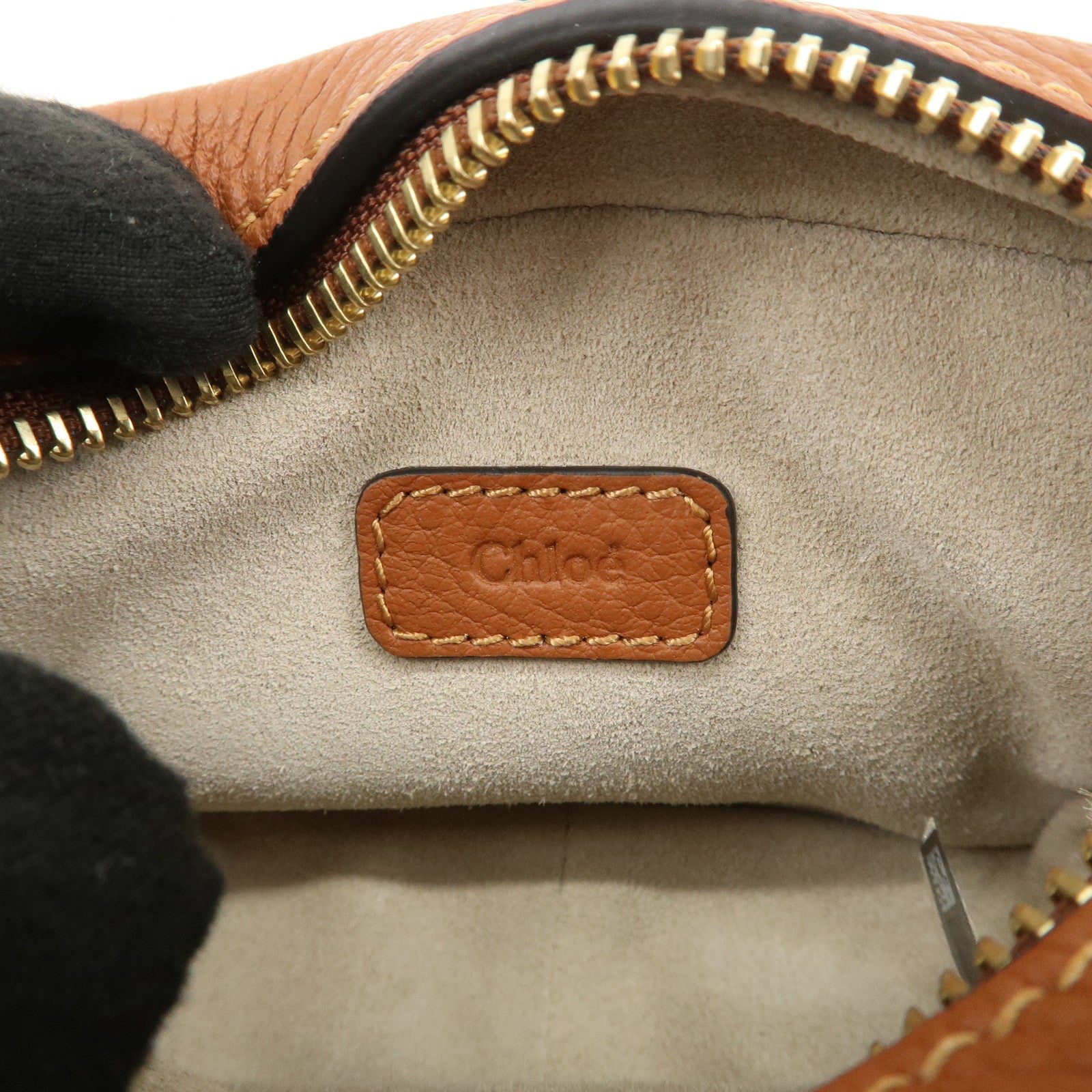 Chloe Marcie Logo Leather Shoulder bag Crossbody Bag Brown