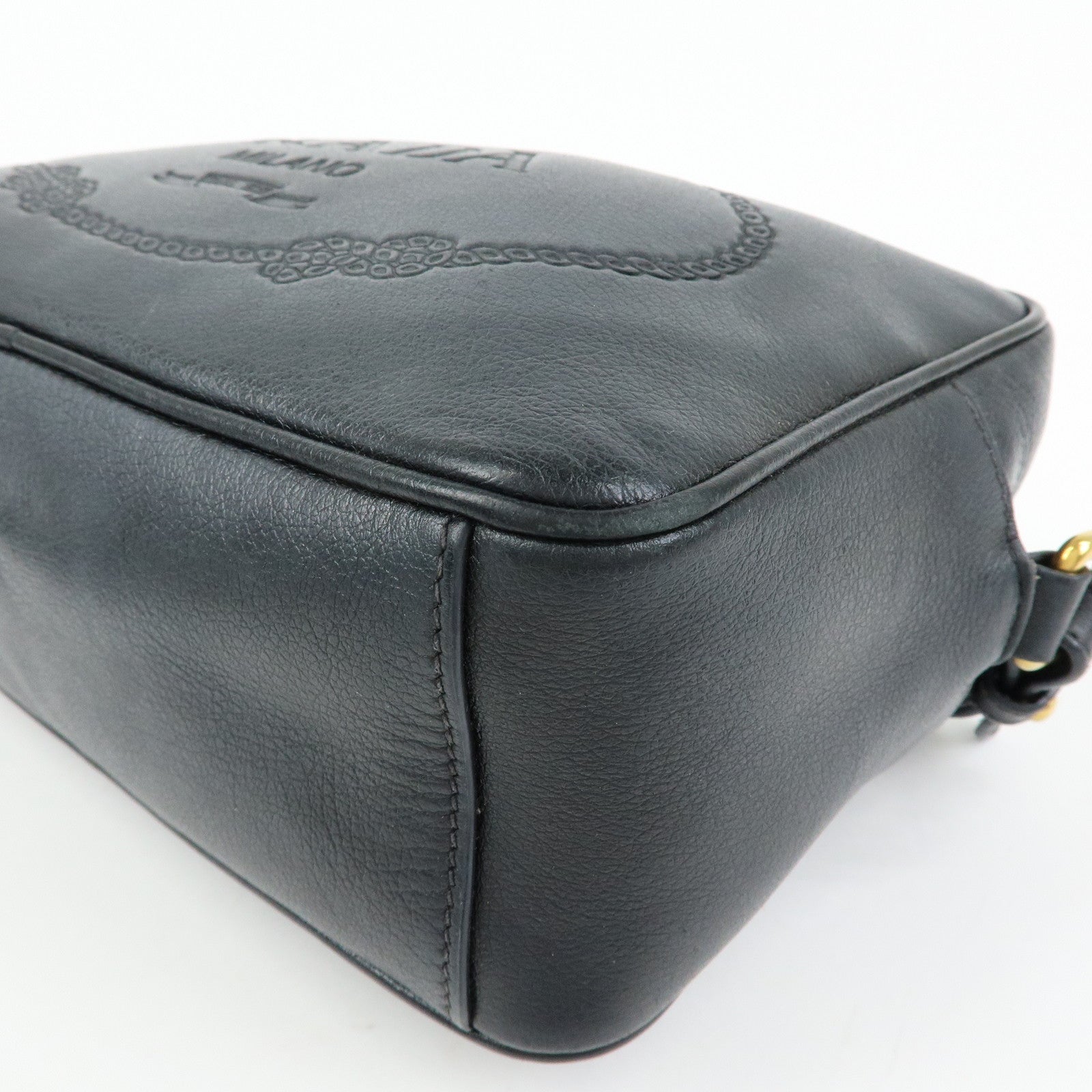 PRADA Triangle Logo Calf Leather Shoulder Bag Crossbody Bag 1BH089