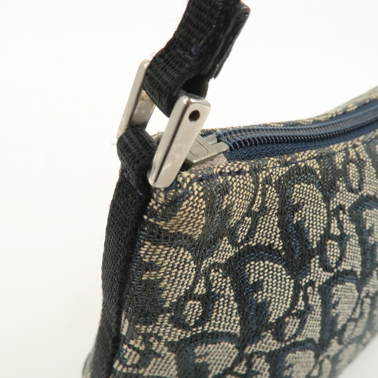 Christian Dior Trotter Canvas Leather Shoulder Bag Hand Bag Navy