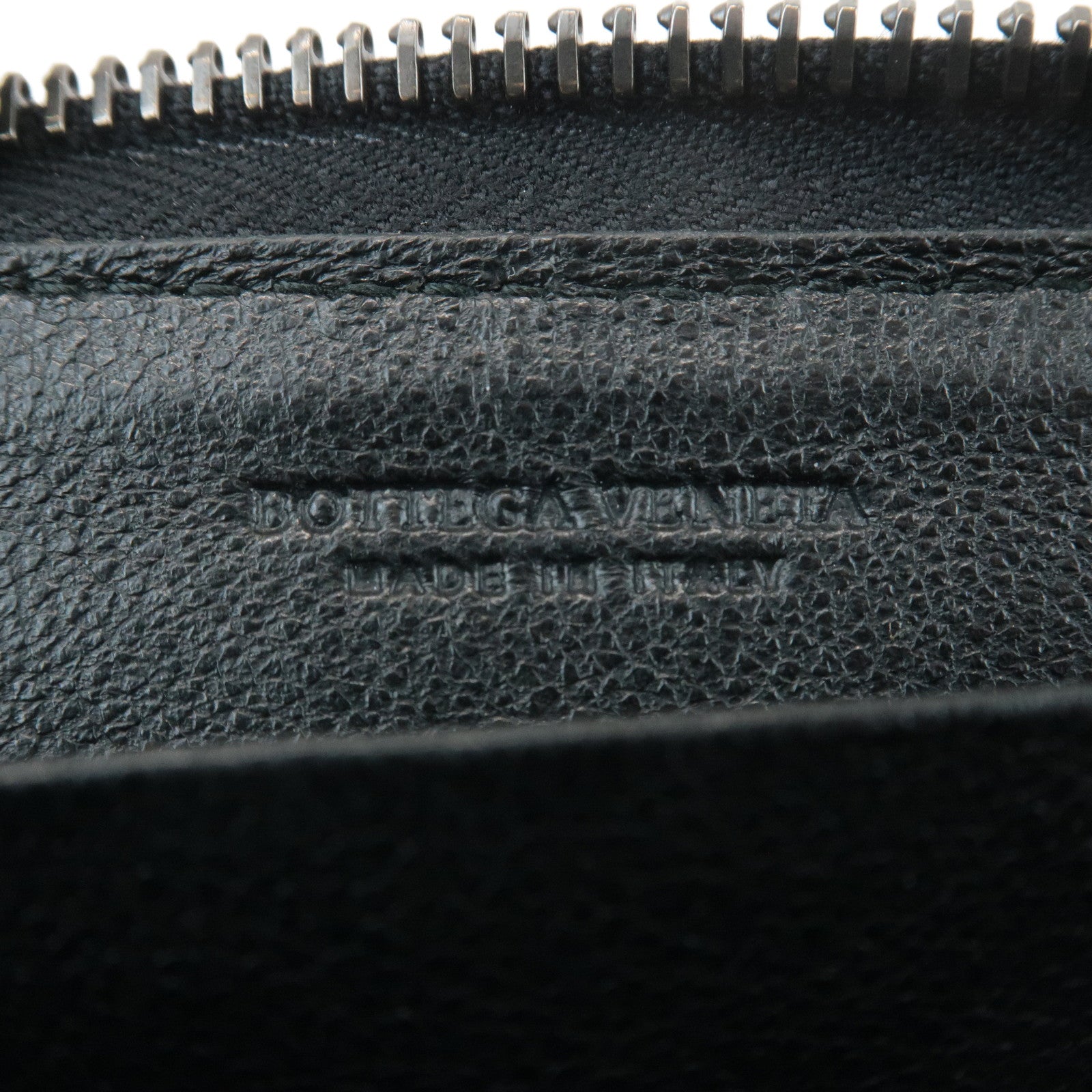 BOTTEGA VENETA Intrecciato Leather Coin Case Black Used