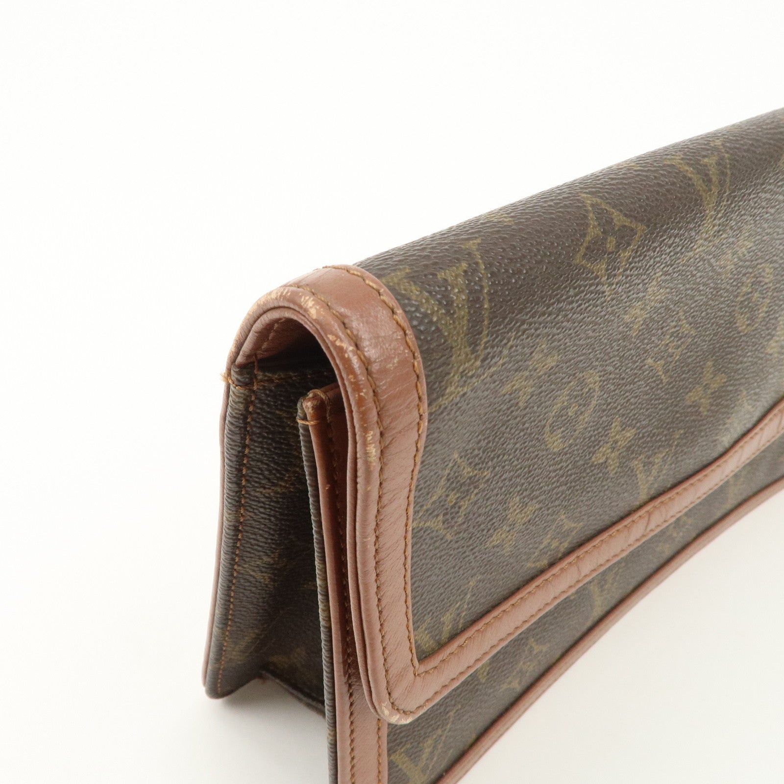 Louis Vuitton Monogram Pochette Damme PM Clutch Bag Brown M51812