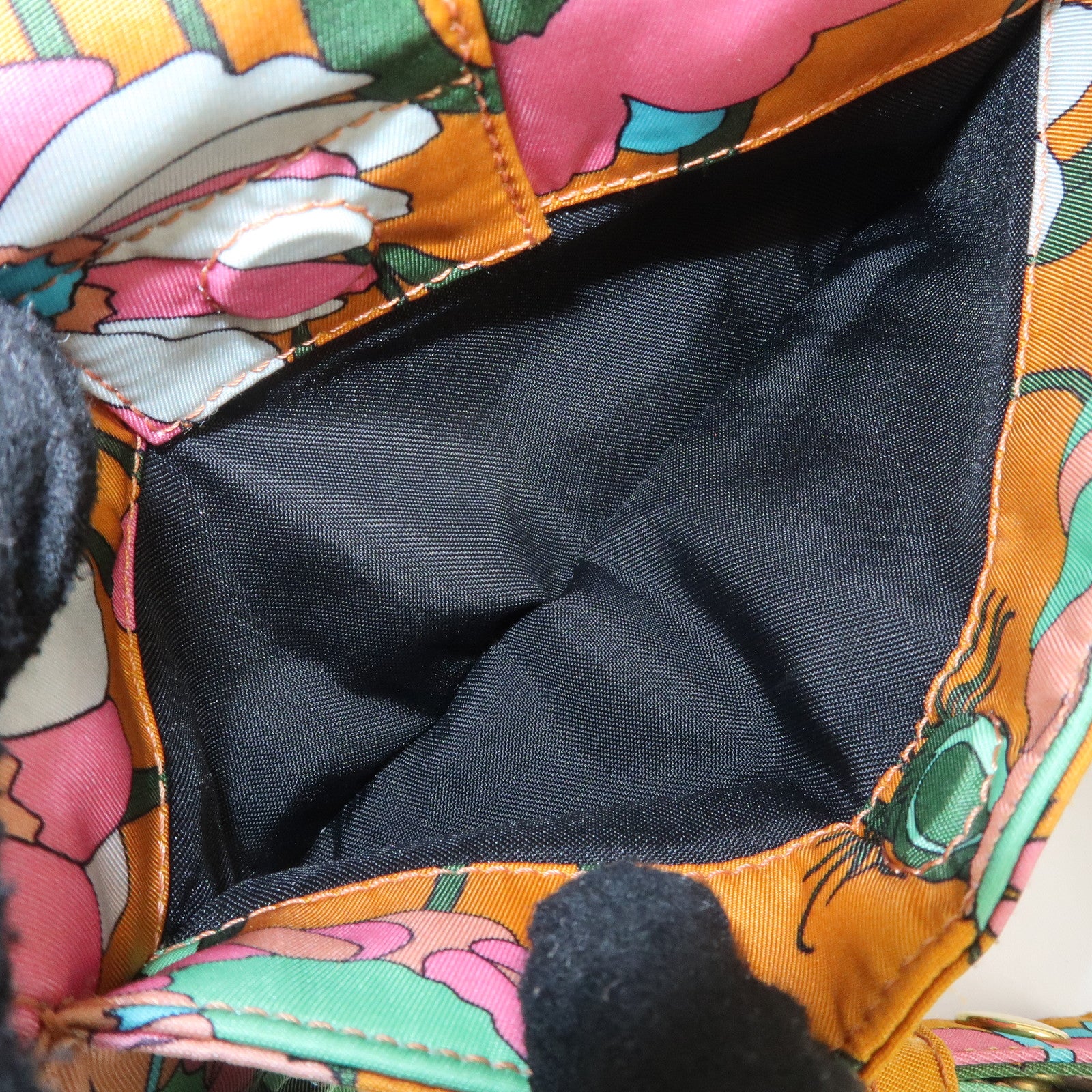 FENDI Bagguette Nylon 2Way Bag Waist Bag Orange Multi Color 8BR782 Used