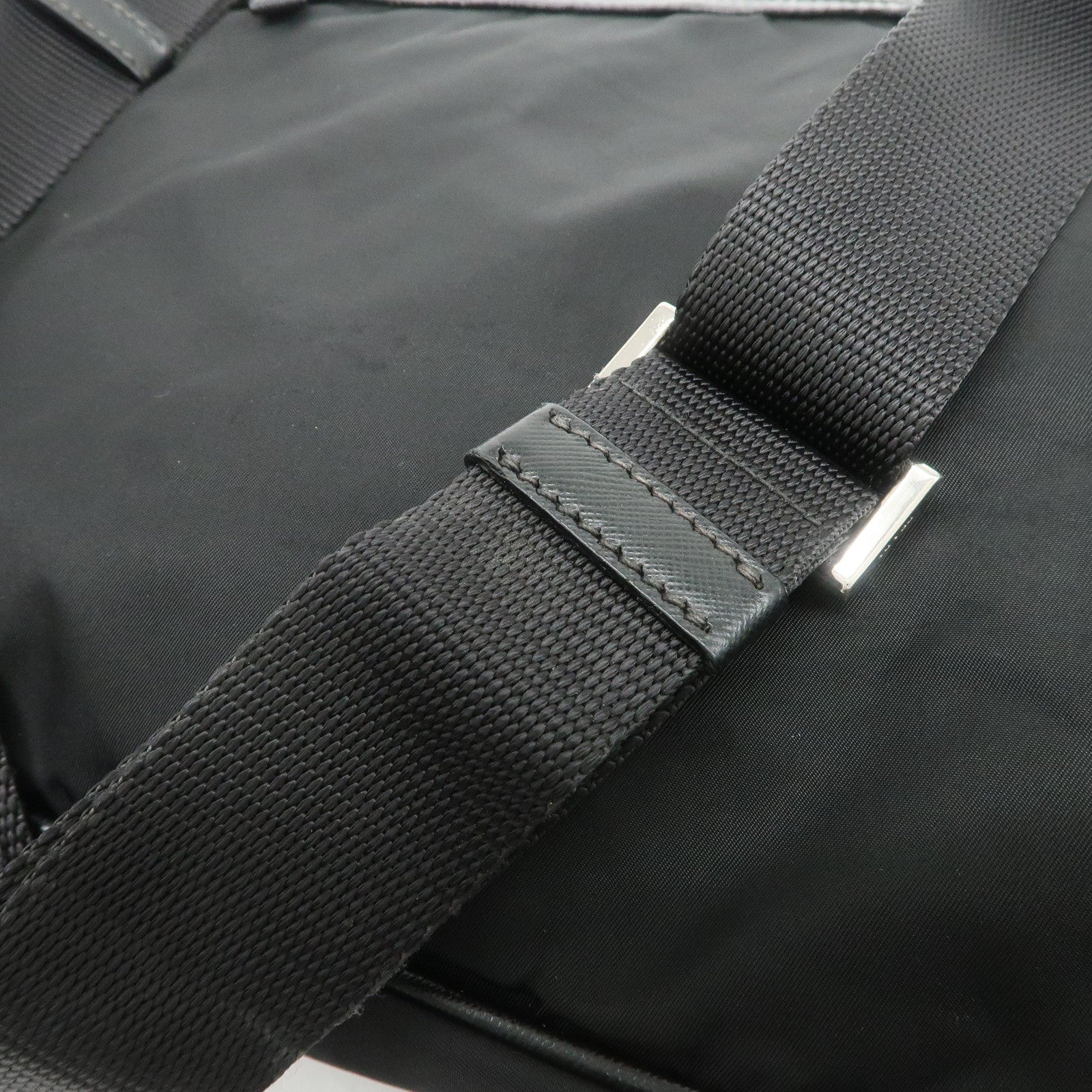 PRADA Triangle Logo Nylon Leather Shoulder Bag Crossbody Bag VA0348