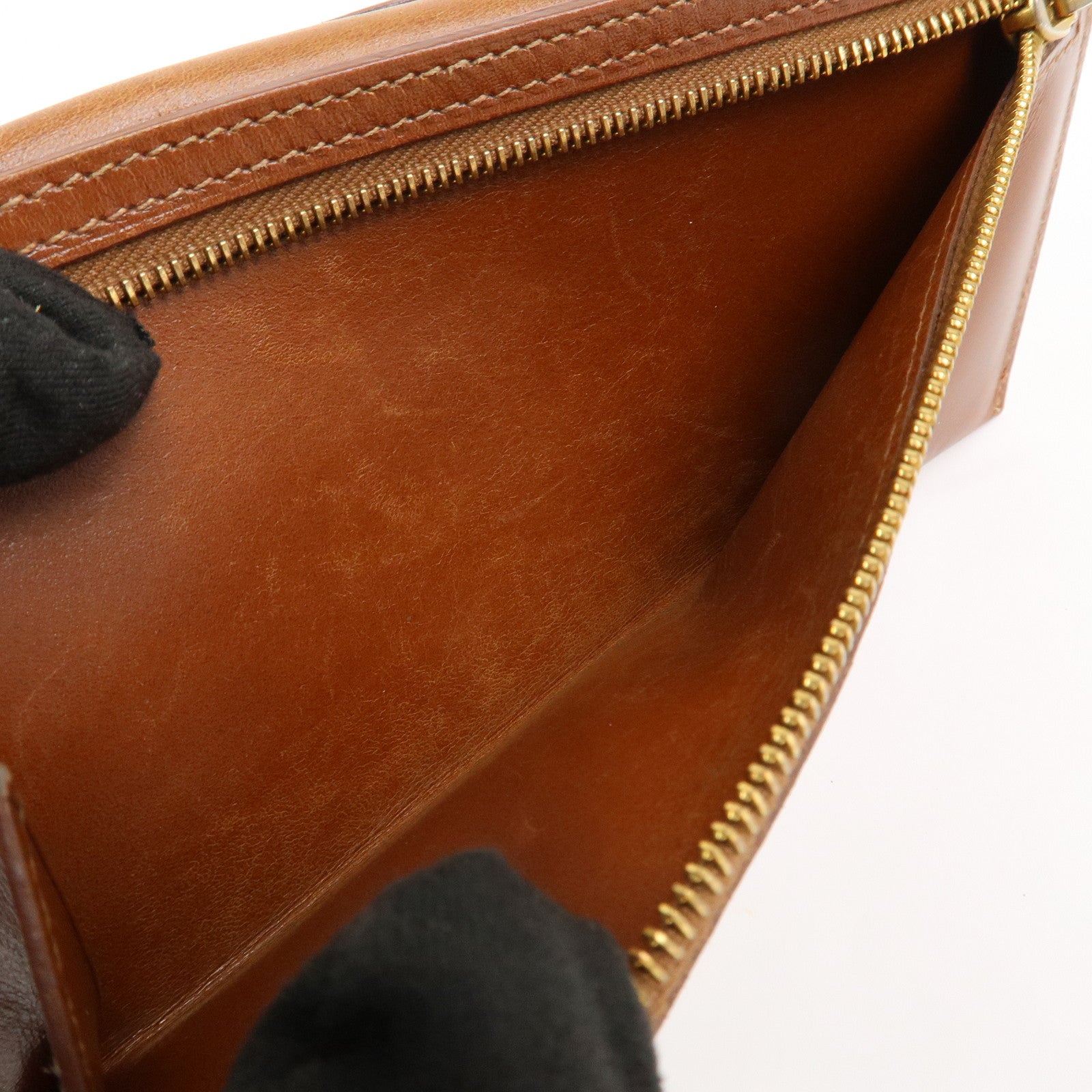 HERMES Bearn Classic Box Calf □O Stamped Bi-Fold Long Wallet Brown