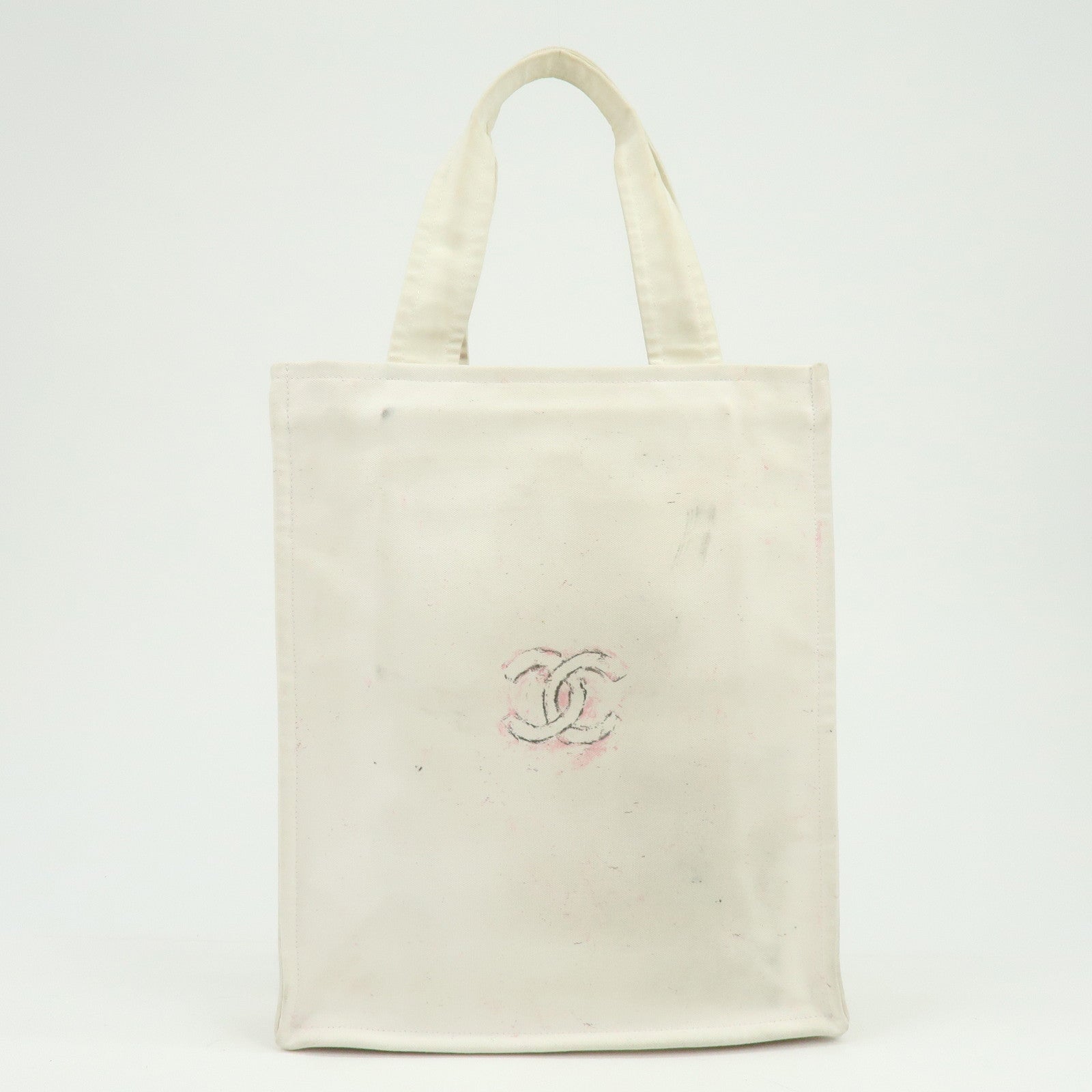 CHANEL Cruise Line Miami Canvas Tote Bag Shoulder Bag White A46069