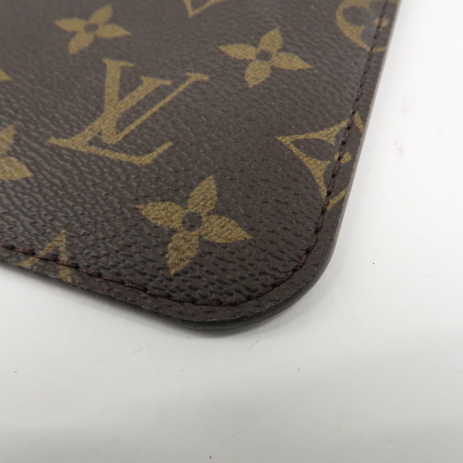 Louis Vuitton Monogram Pouch For Neverfull MM Brown Fuchsia Used