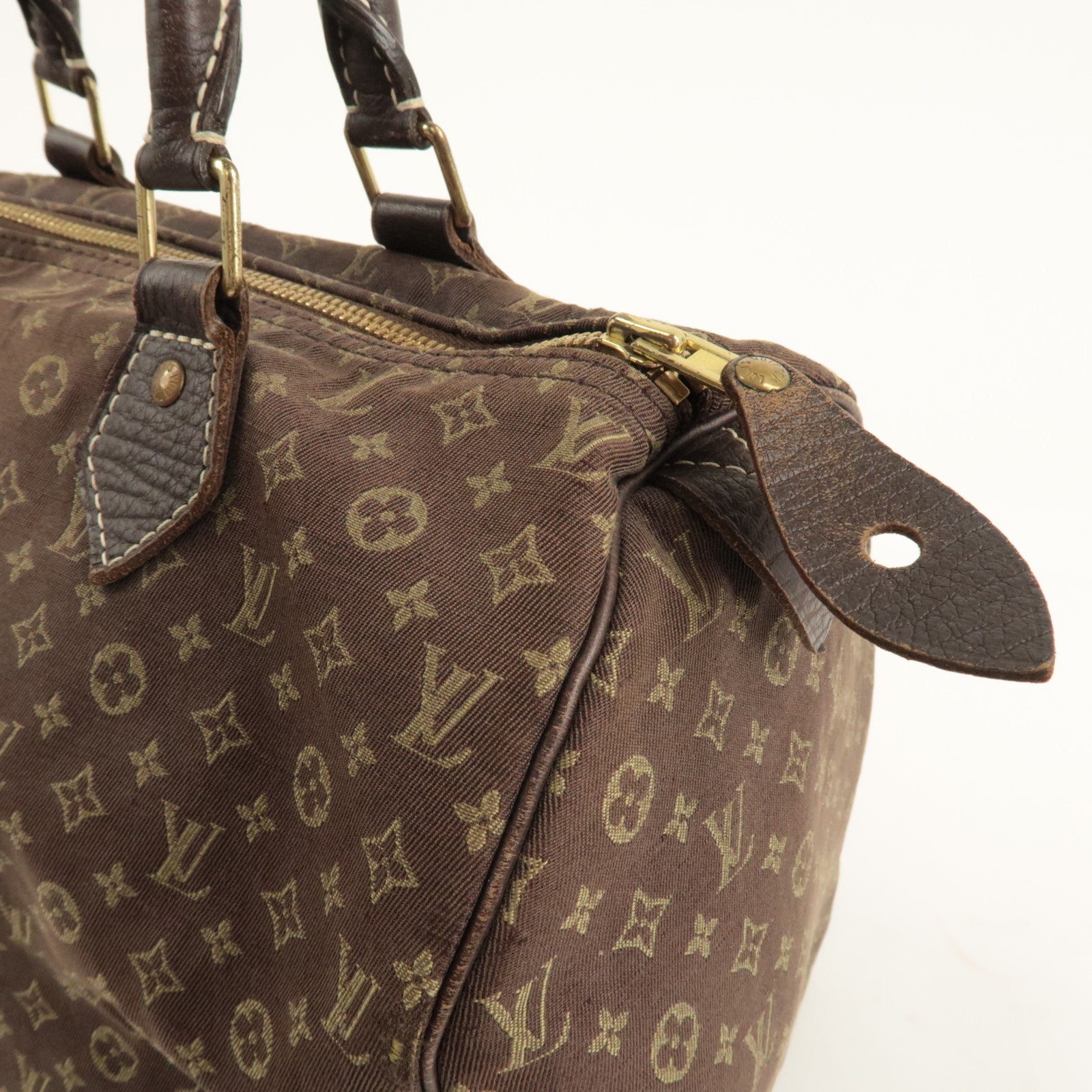 Louis Vuitton Monogram Mini Lin Speedy 30 Boston Bag Ebene M95224