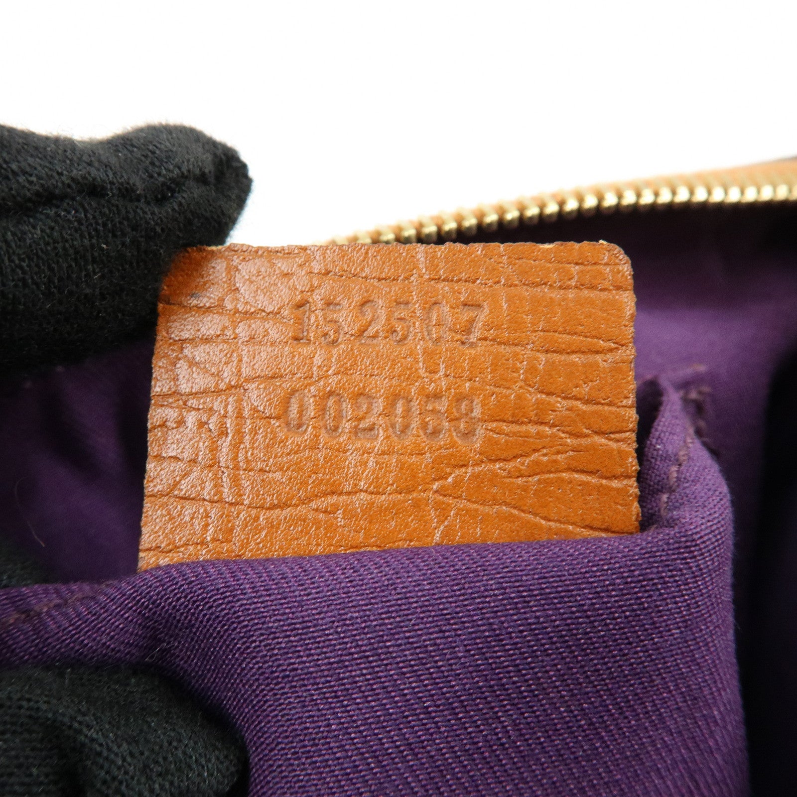 GUCCI Sherry GG Canvas Leather Pouch Hand Bag Beige Camel 152507