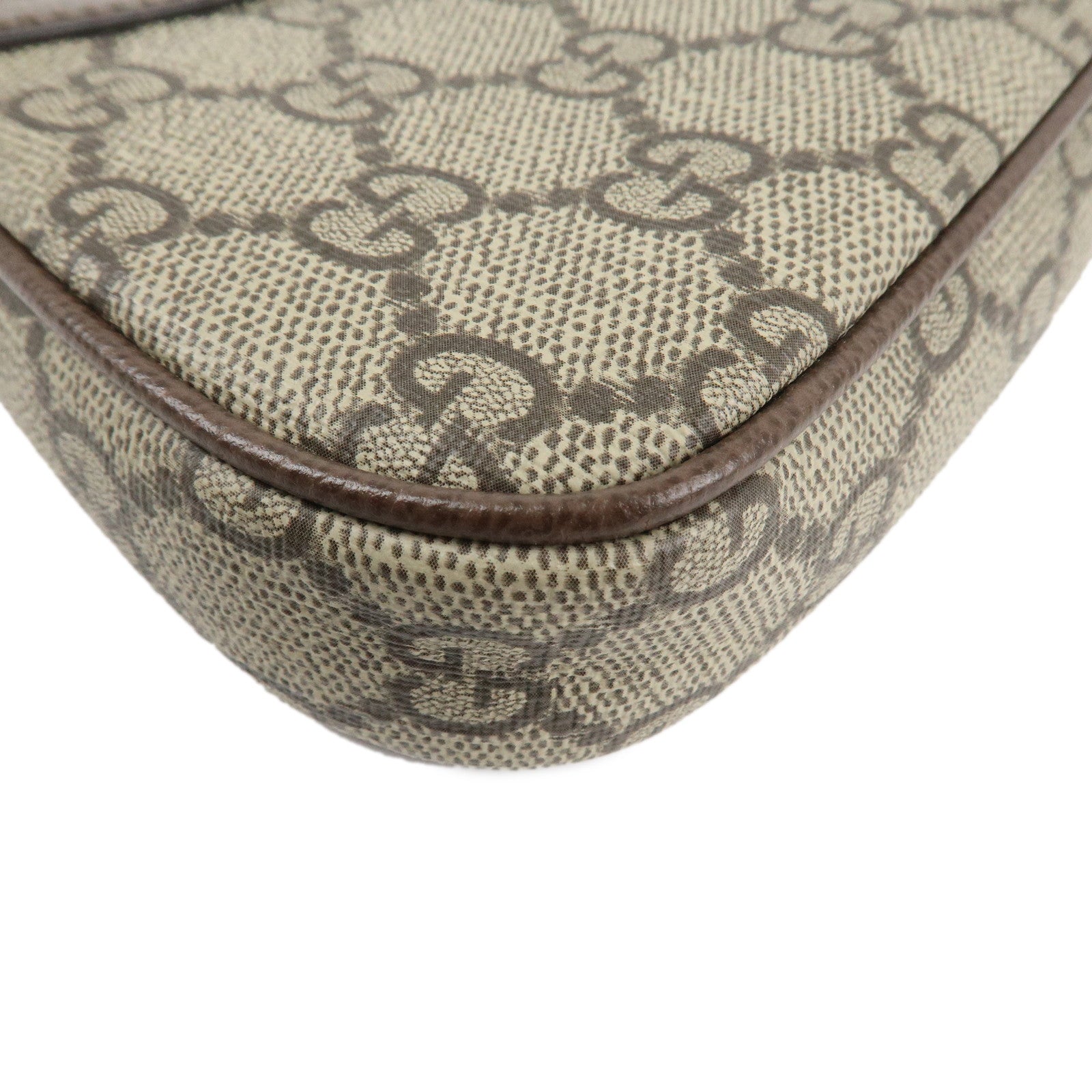 GUCCI Ophidia Leather GG Supreme Chain Pouch Beige Brown 764960 Used