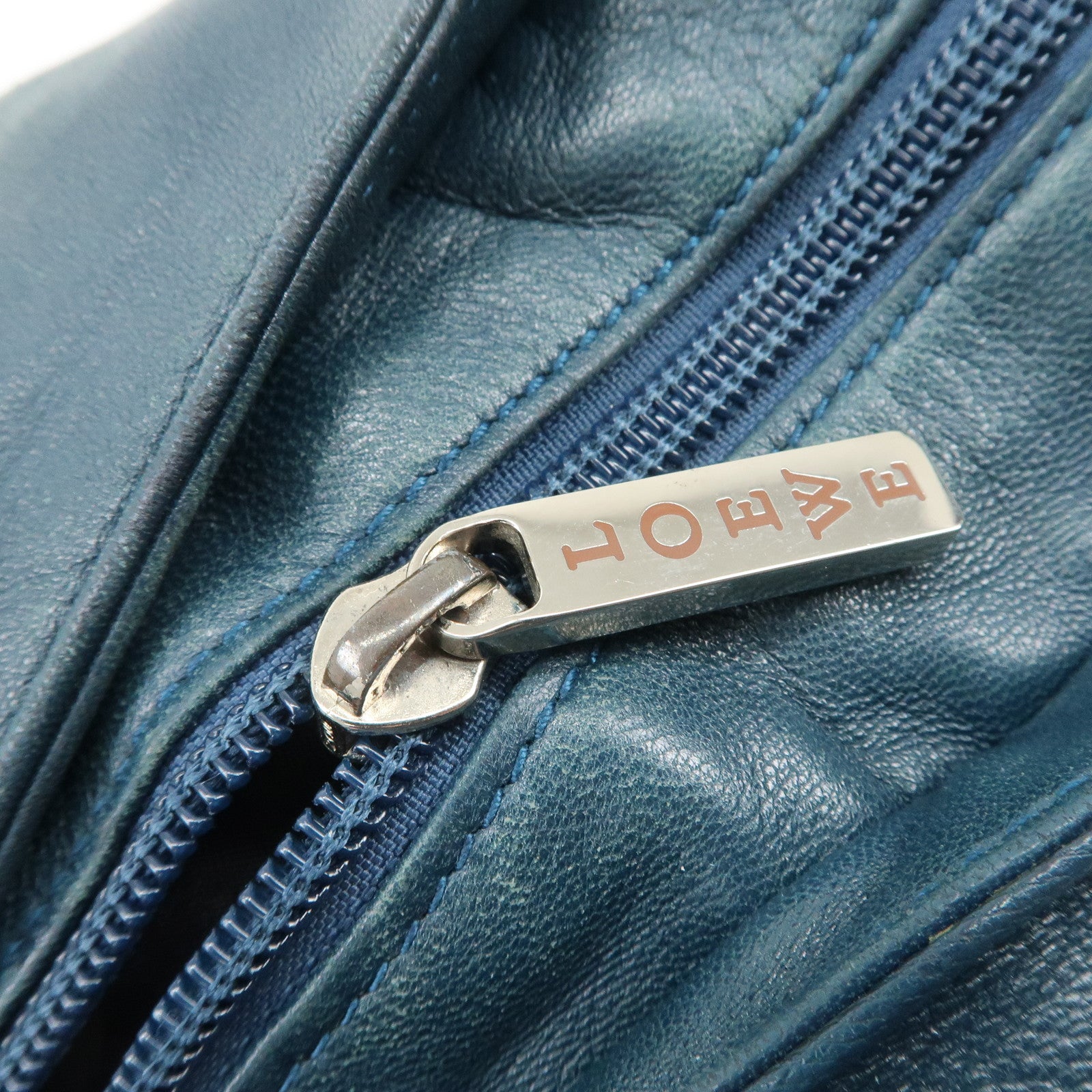 LOEWE Nappa Leather Shoulder Bag Hand Bag Blue Pink