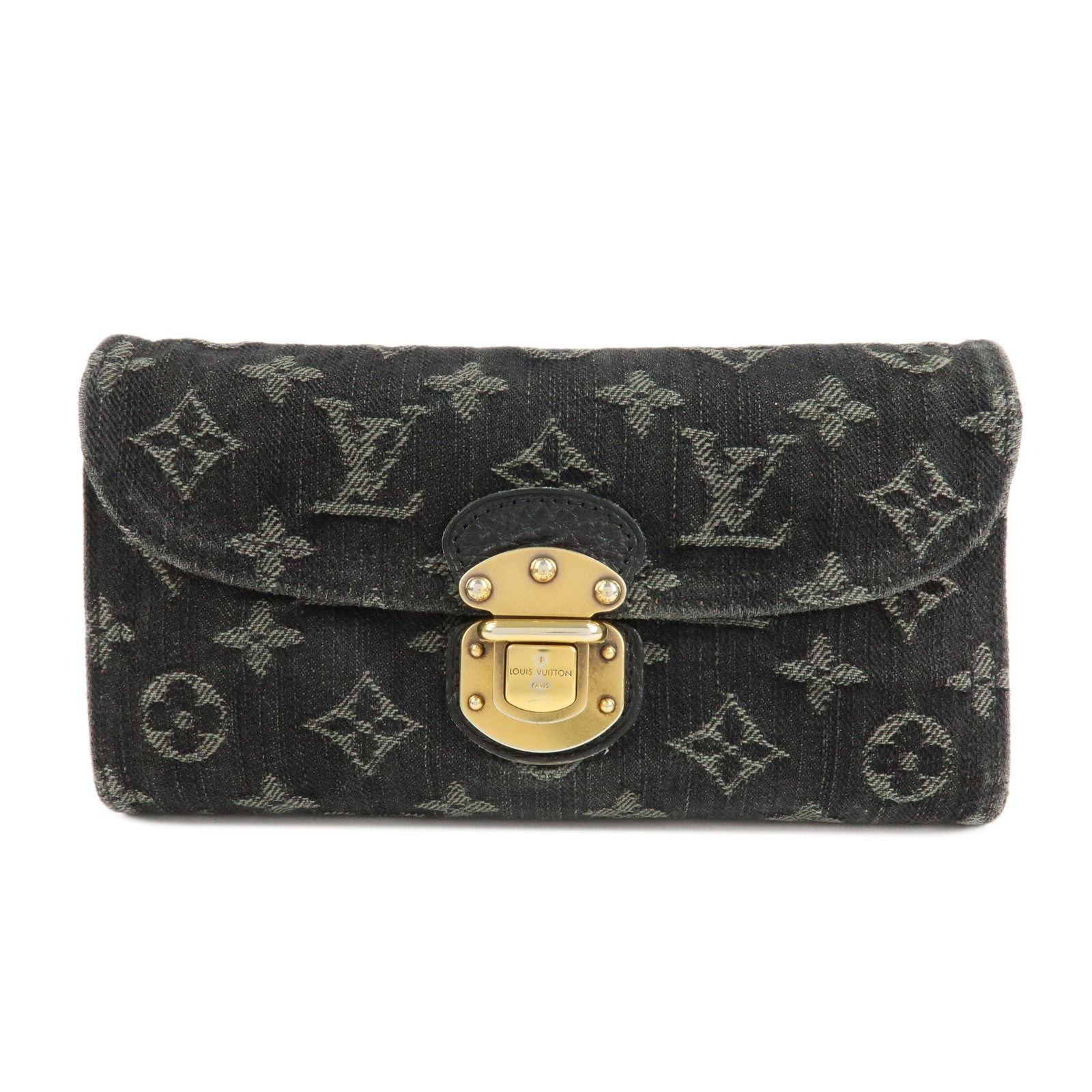 Louis Vuitton Monogram Denim Portefeuille Amelia Noir M95512