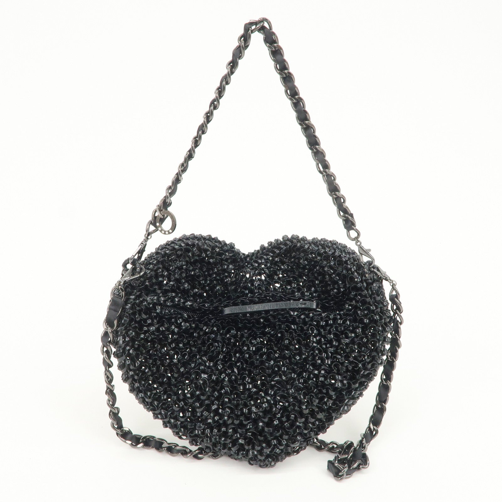 ANTEPRIMA Wire Bag MOTIVO PVC Chain Soulder Bag Heart Black