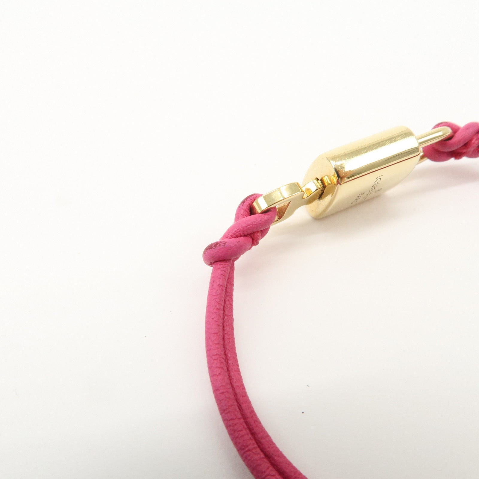 Louis Vuitton Monogram Padlock Bracelet Viole Fuchsia Gold HDW M8521F Used