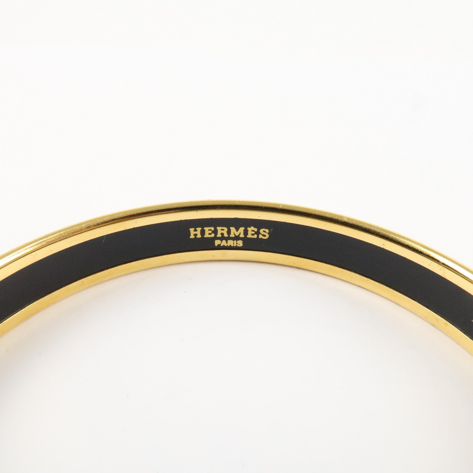 HERMES Email PM Bangle Bracelet Cloisonne Enamel Z Stamped Multicolor Used