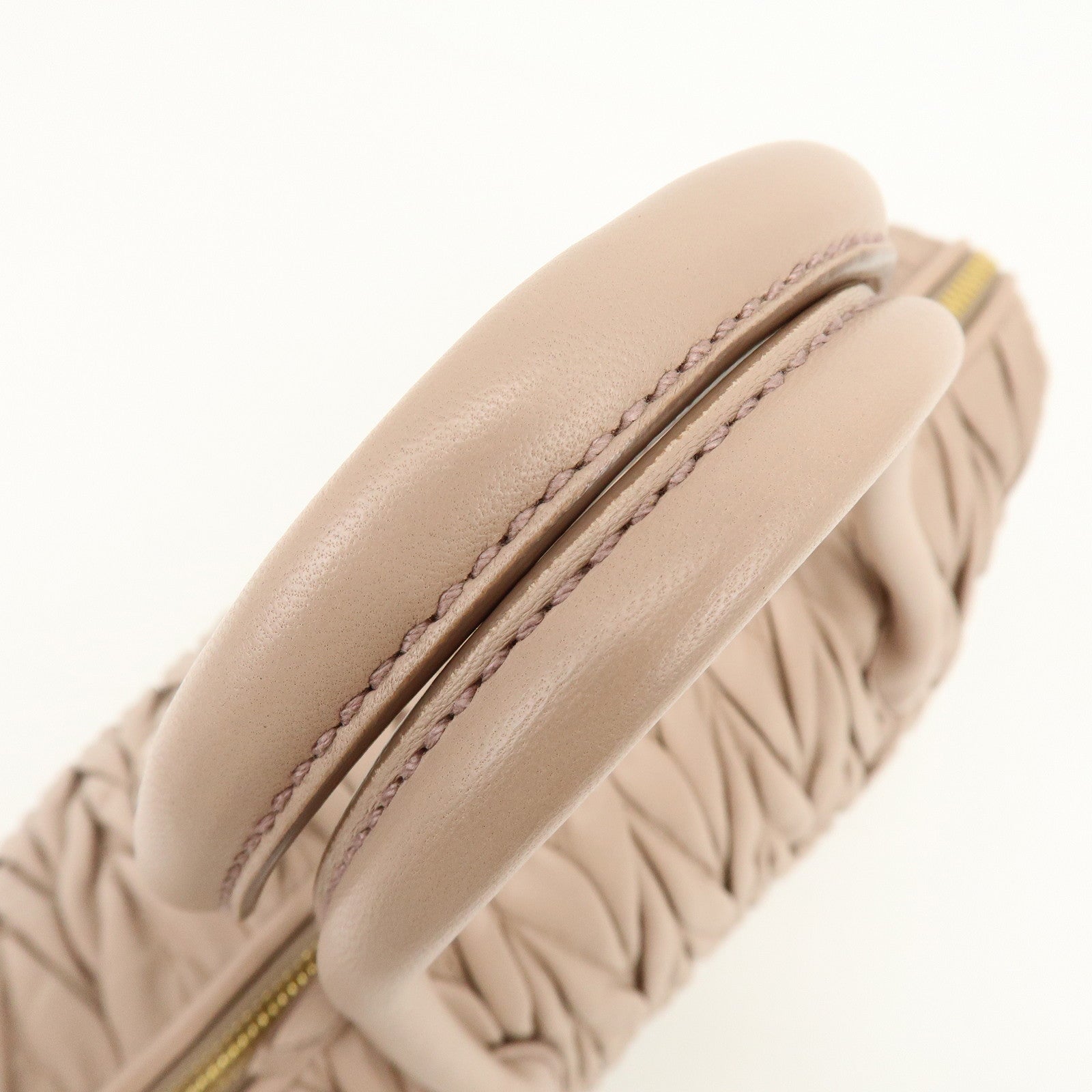 MIU MIU Matelasse Nappa Leather 2Way Hand Shoulder Bag Pink RLN059