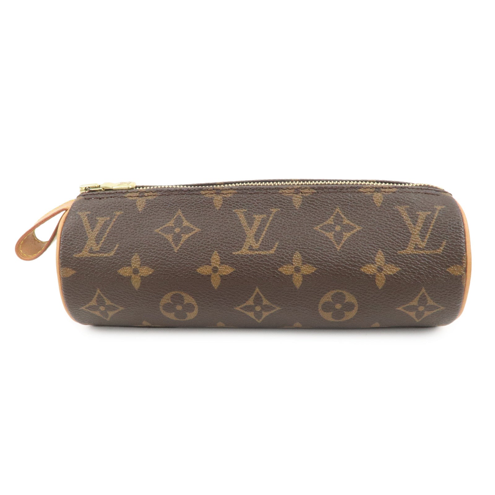 Louis Vuitton Monogram Trousse Ronde Pen Case Brown M47630