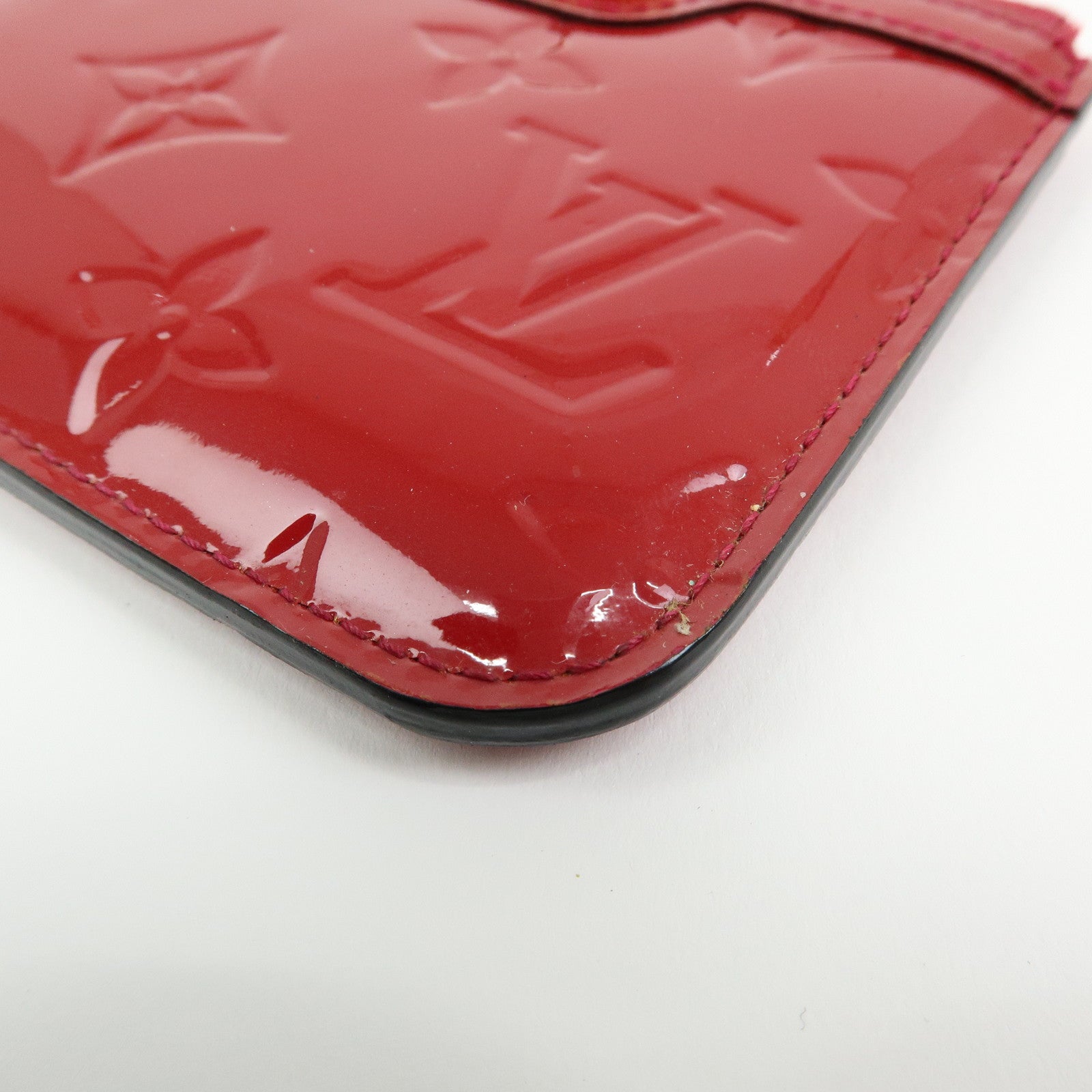 Louis Vuitton Monogram Vernis Pochette Cles NM Coin Case Red M90214