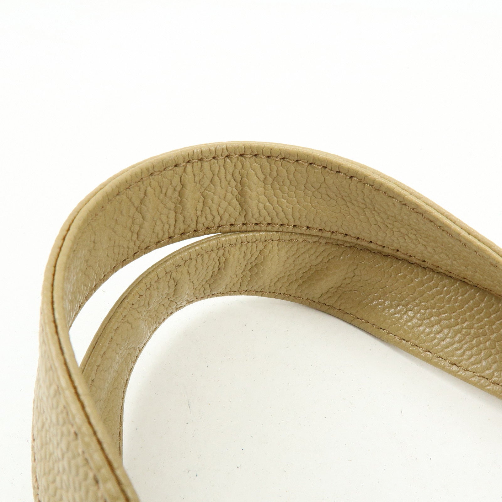 CHANEL Caviarskin Tote Bag Shoulder Bag Beige