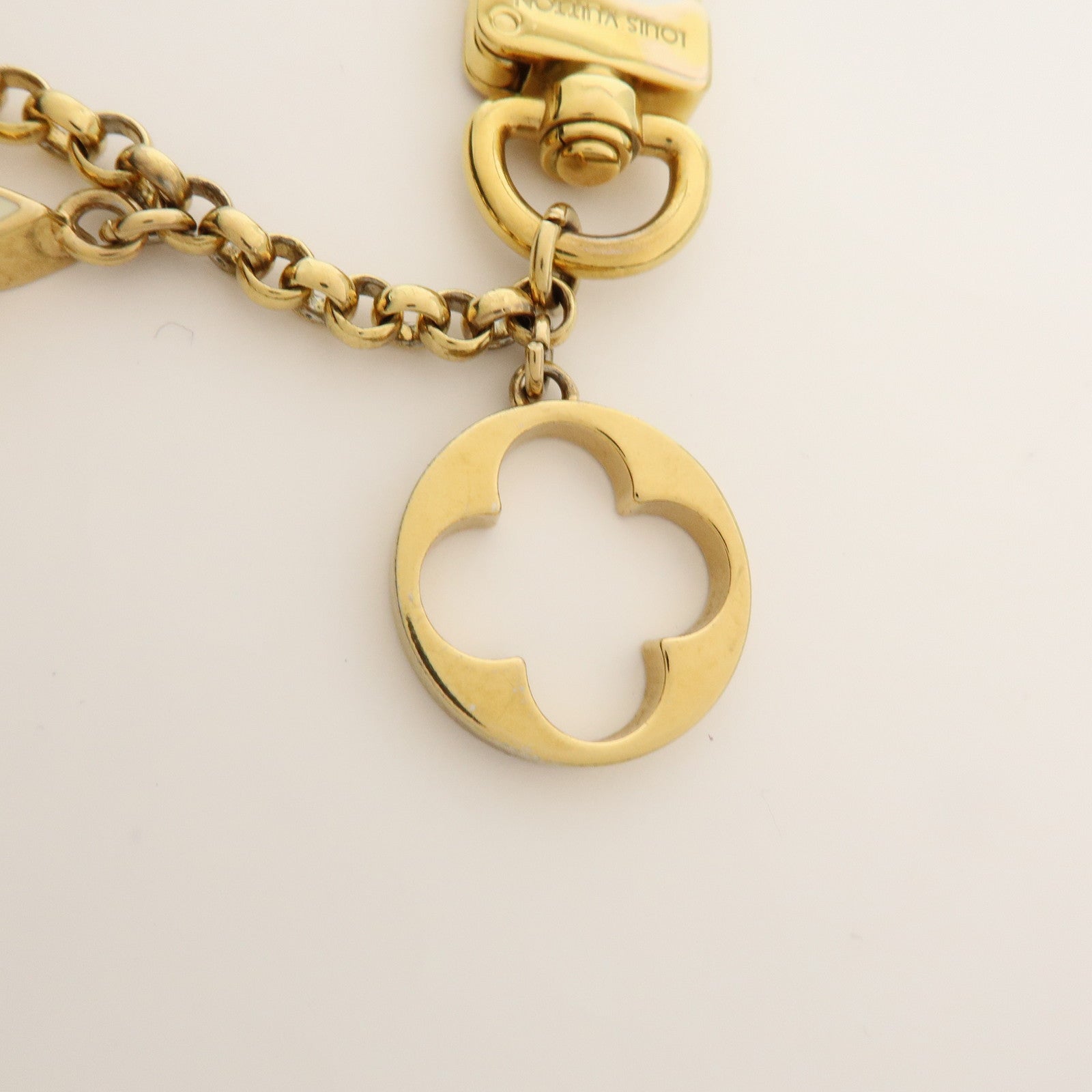 Louis Vuitton Fleur de Monogram Bag Charm Key Chain Gold M65111