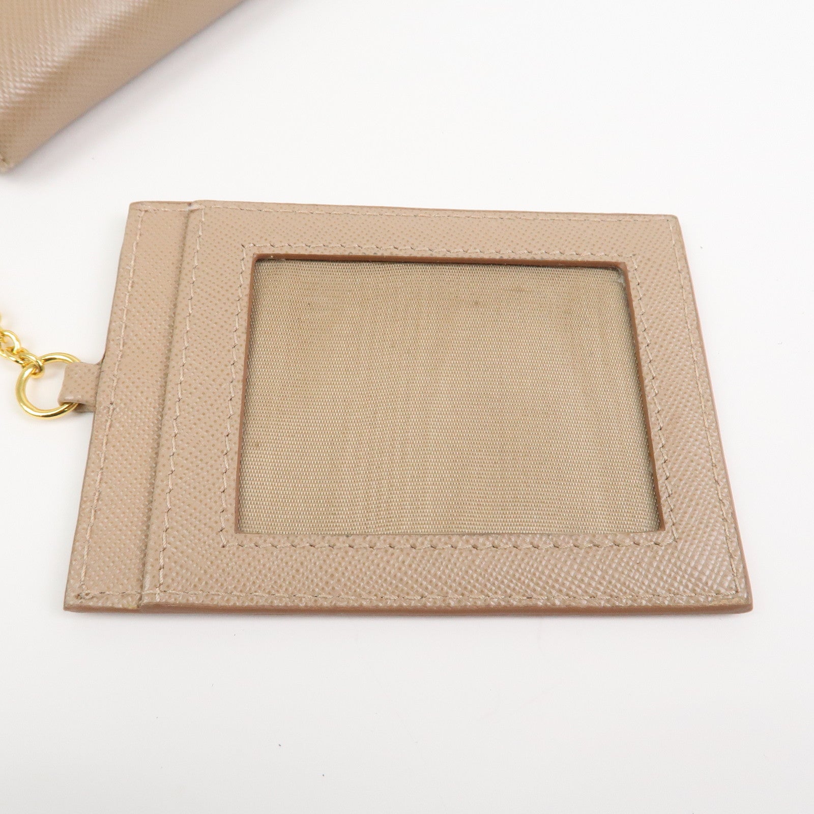 PRADA Triangle Logo Saffiano Leather Long Wallet Pink Beige 1MH132