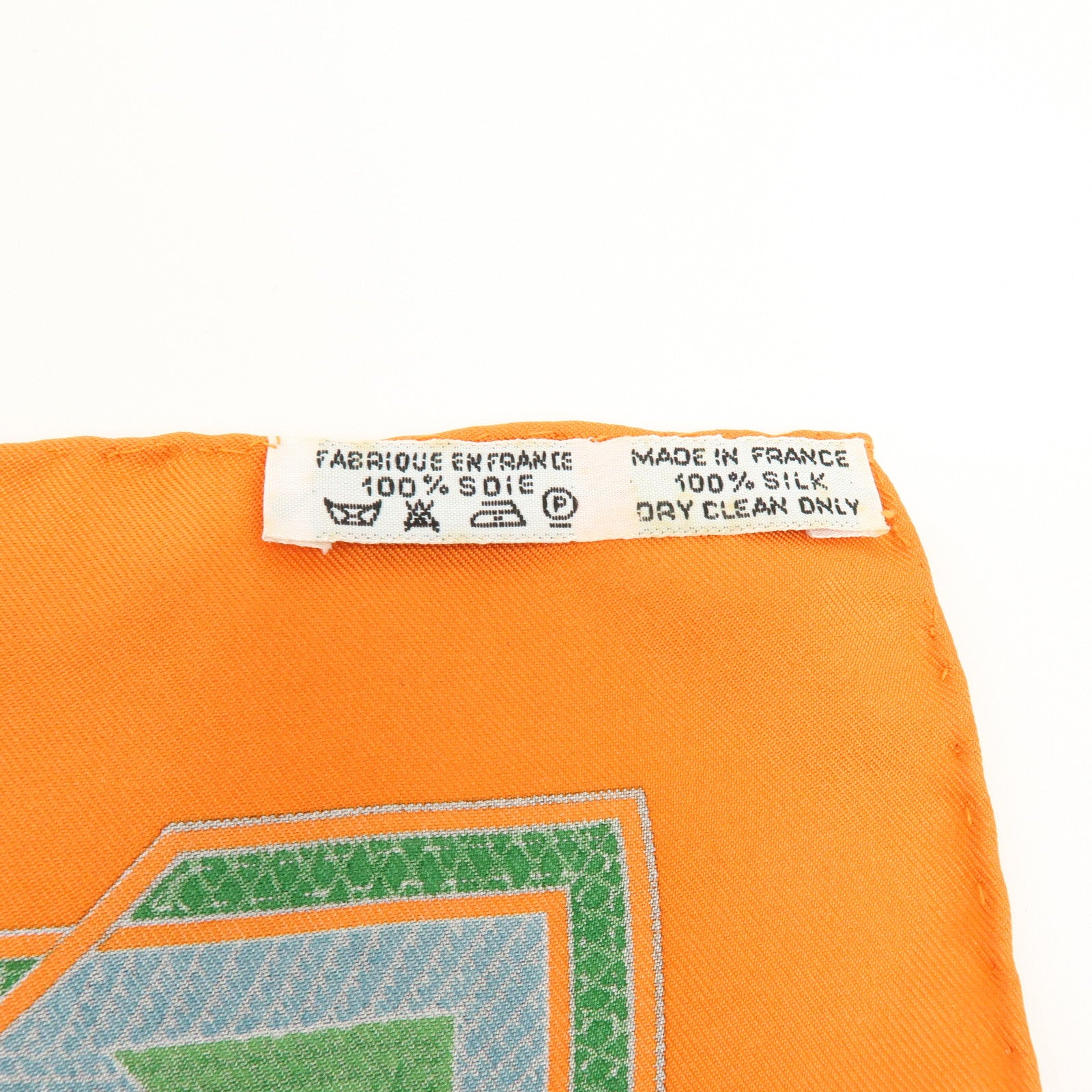HERMES Carre 90 Silk 100% CUIRS DU DESERT Scarf Orange