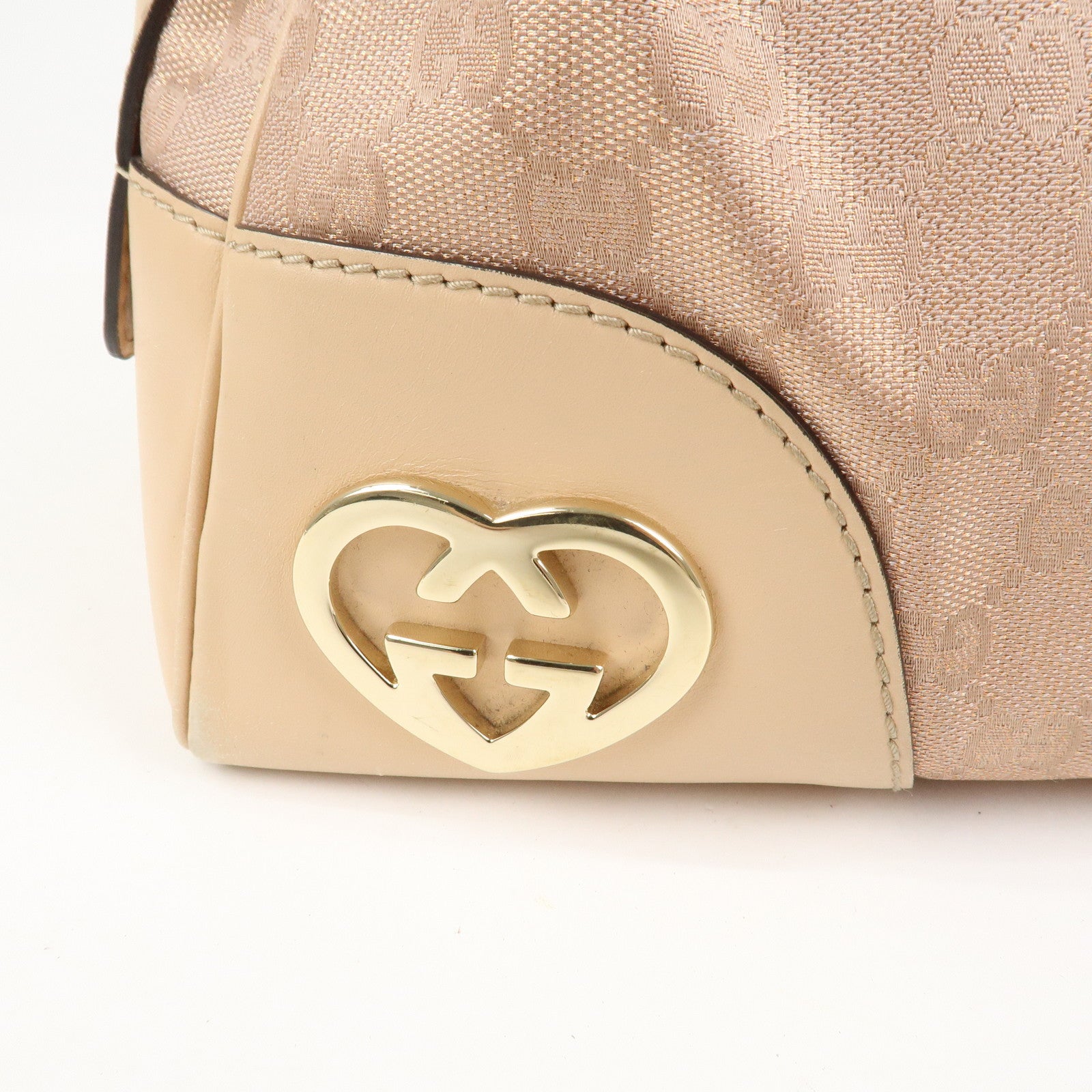 GUCCI Lovely Heart GG Monogram Canvas Mini Boston Bag 257067