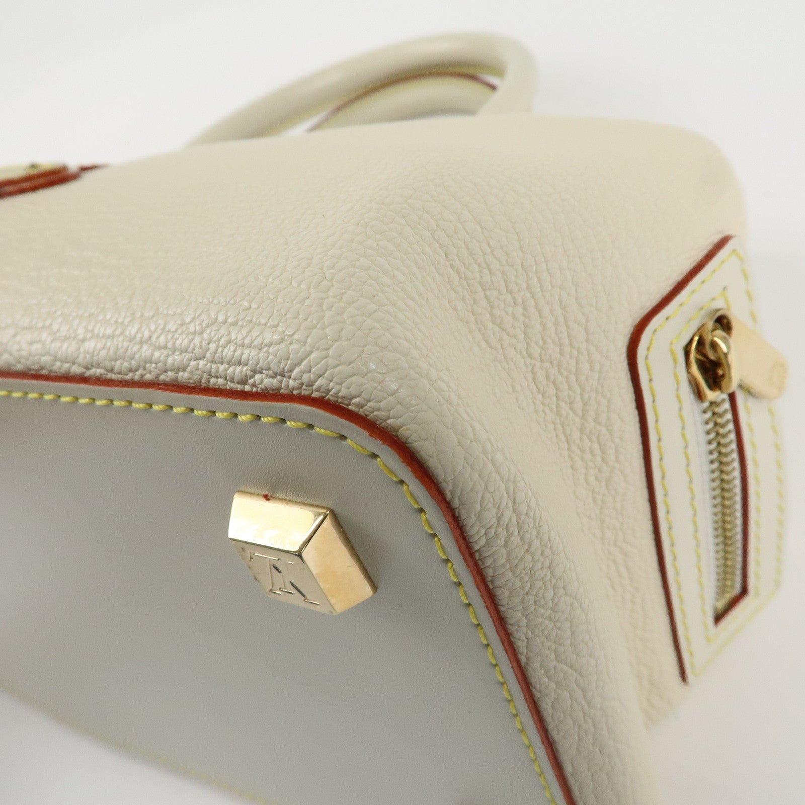 Louis Vuitton Suhari Leather PM Blanc Ivory Gold Hardware M91811 Used