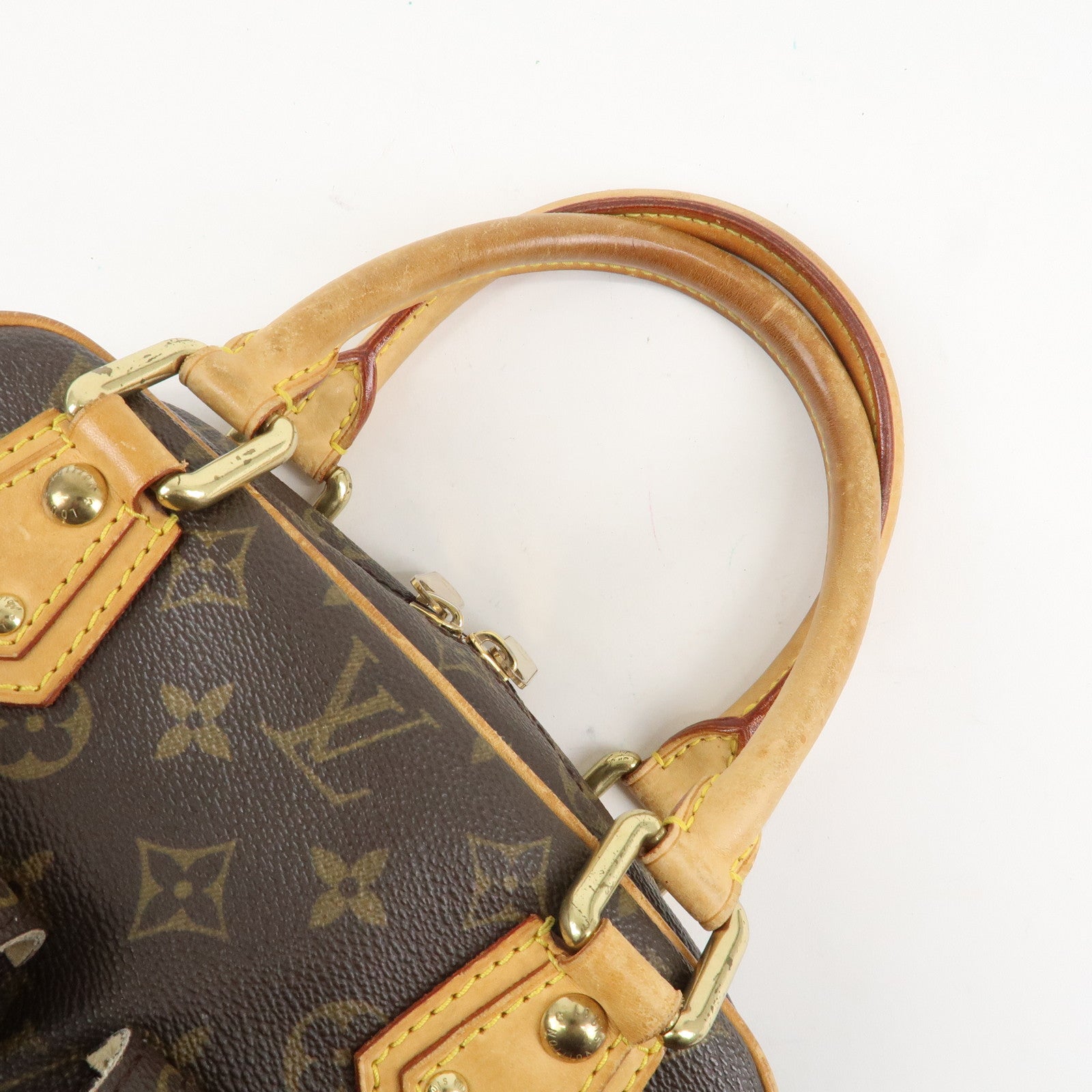 Louis Vuitton Monogram Manhattan PM Hand Bag Brown M40026 Used