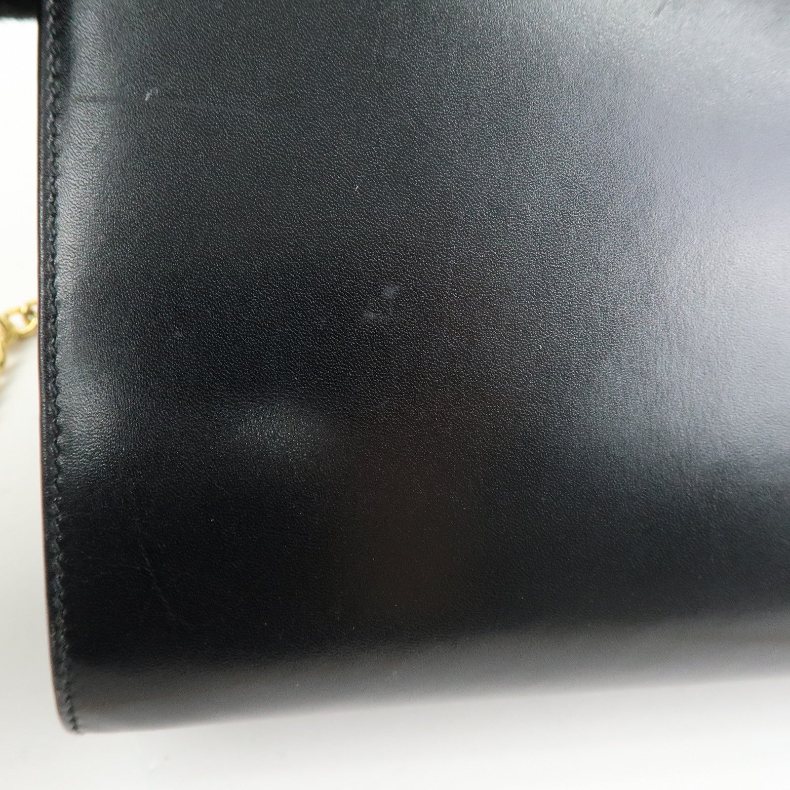 Ferragamo Gancini Leather 2Way Bag Clutch Bag Shoulder Bag Black