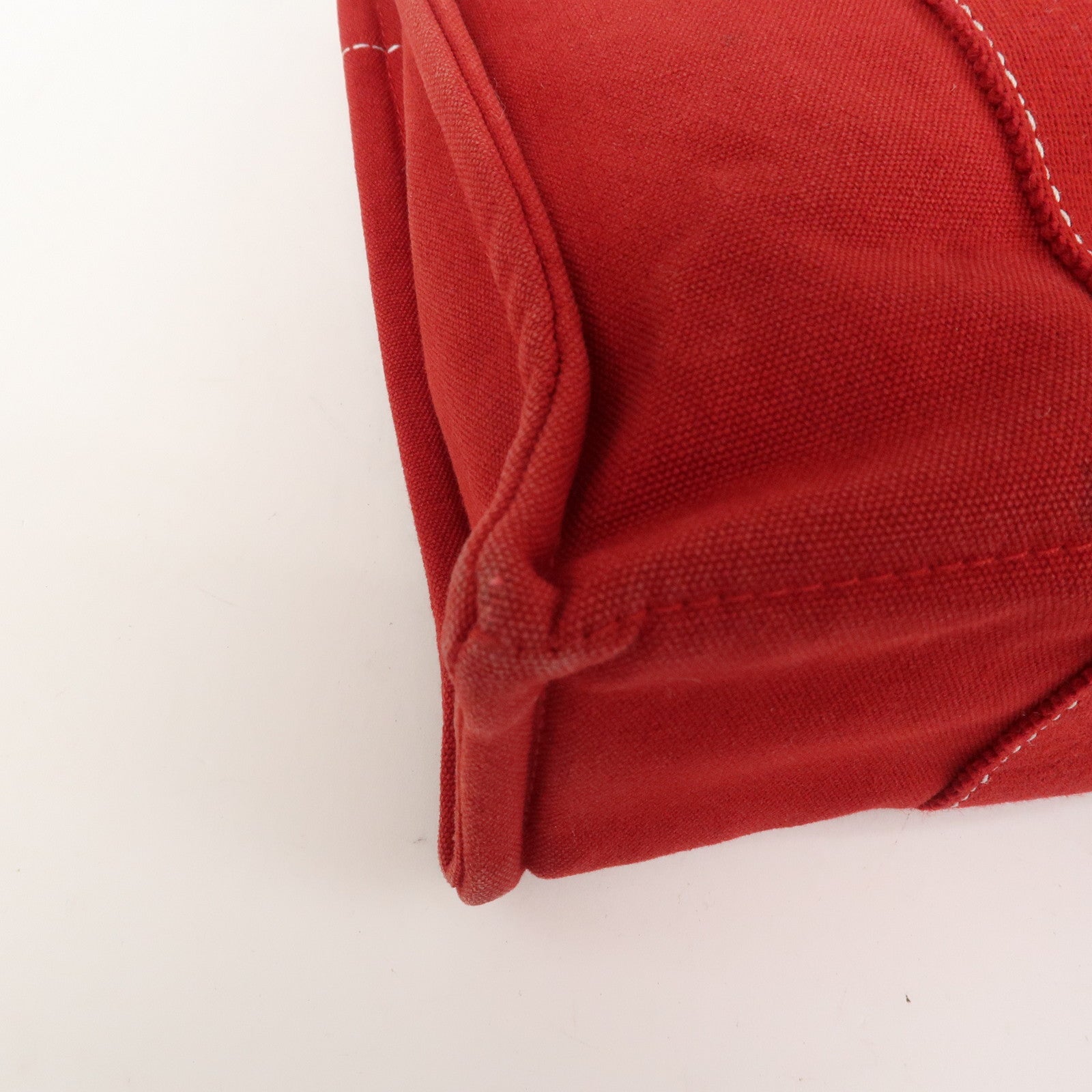 HERMES Deauville PM Canvas Tote Bag Hand Bag Red