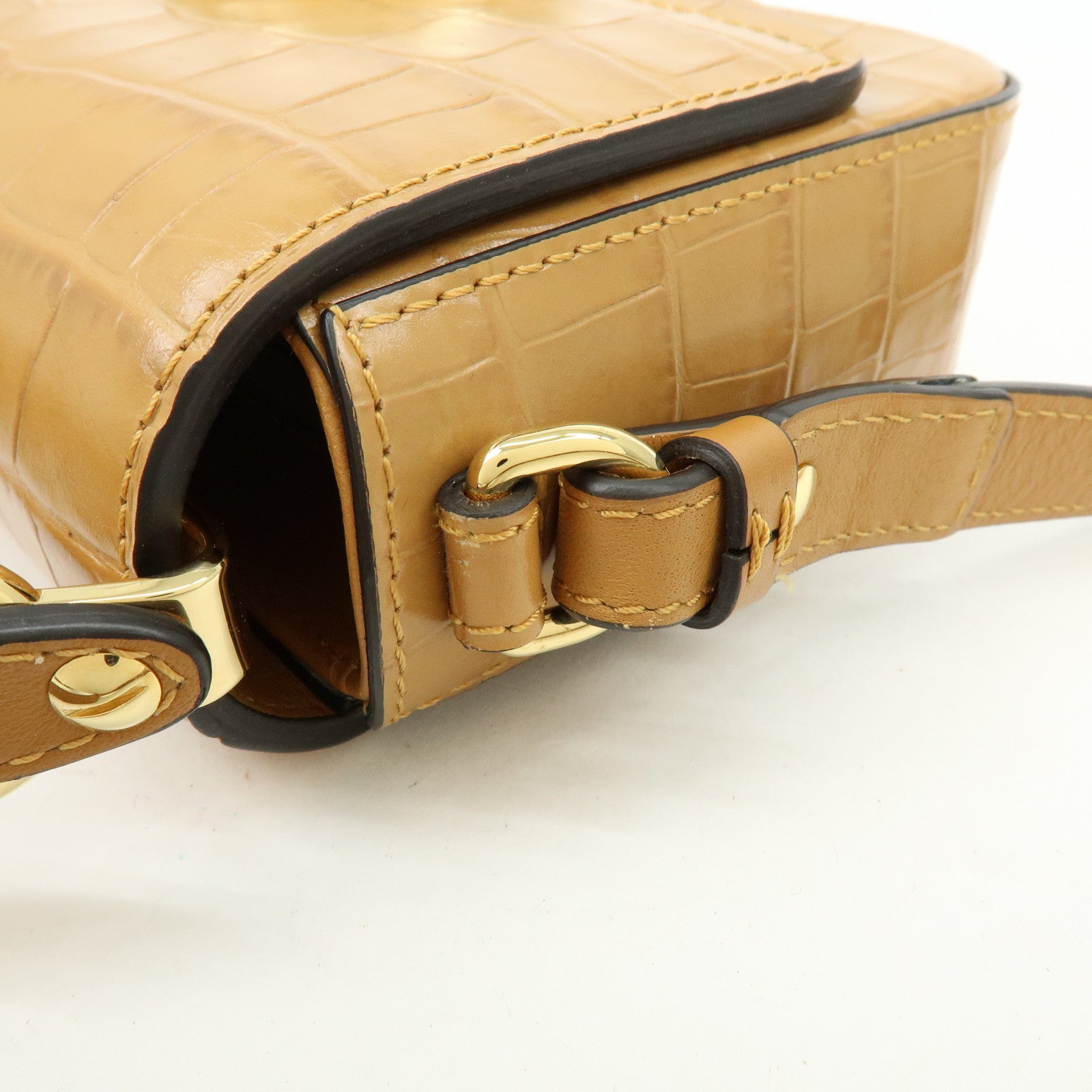 Chloe See By Chloe Embosssed Leather 2Way Bag Shoulder Bag Brown