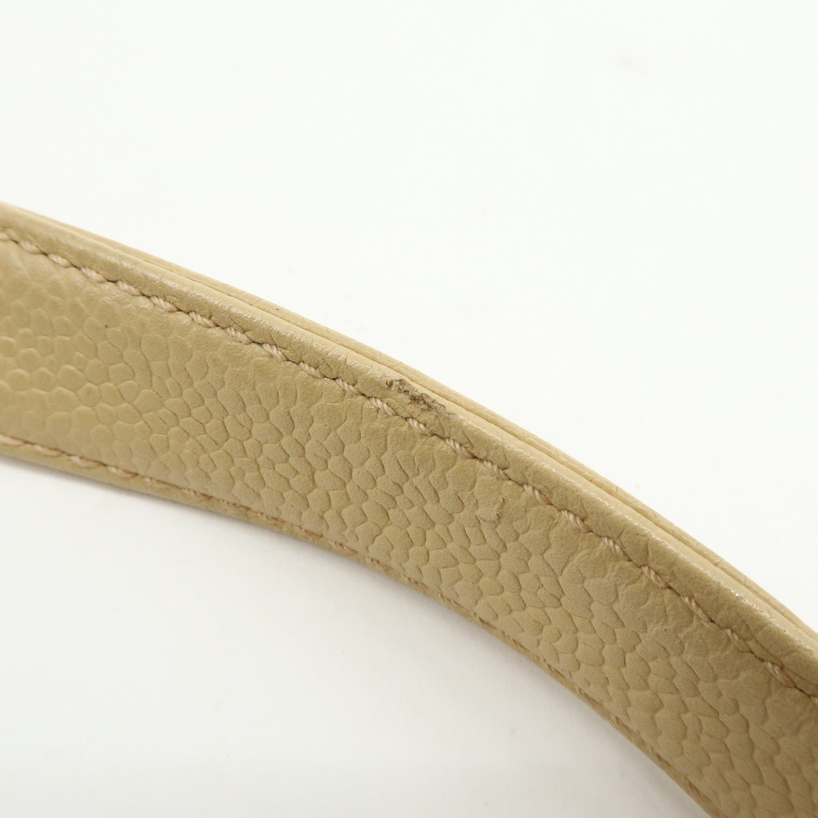 CHANEL COCO Mark Caviarskin Tote Bag Shoulder Bag Hand Bag Beige