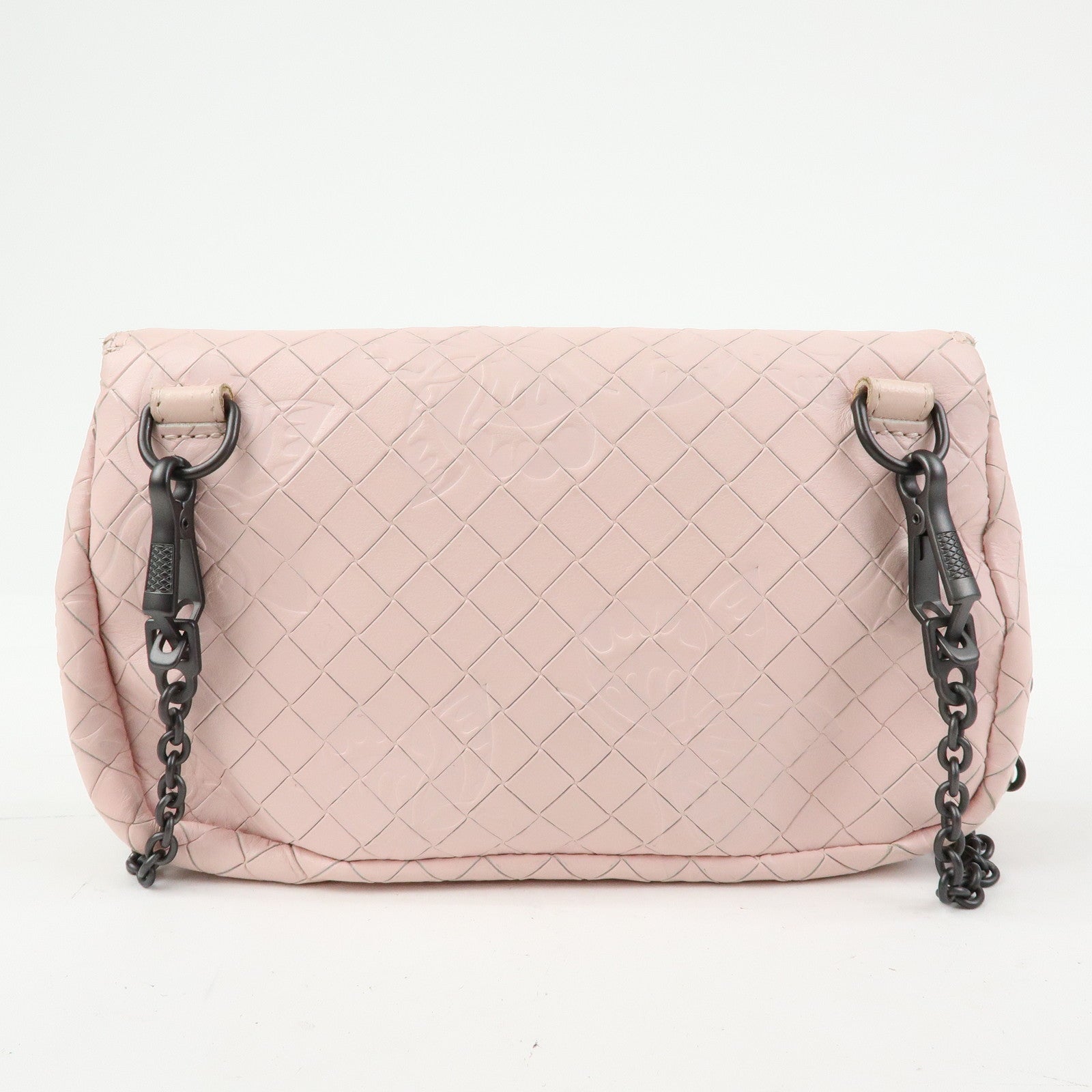 BOTTEGA VENETA Intreccio Mirage Chain Shoulder Bag Light Pink