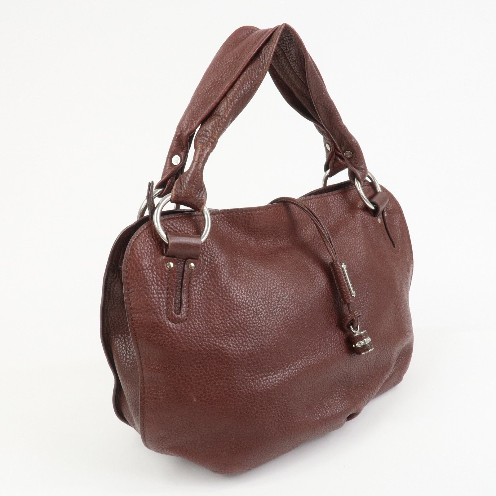 CELINE Bittersweet Leather Shoulder Bag Hand Bag Tote Bag Brown