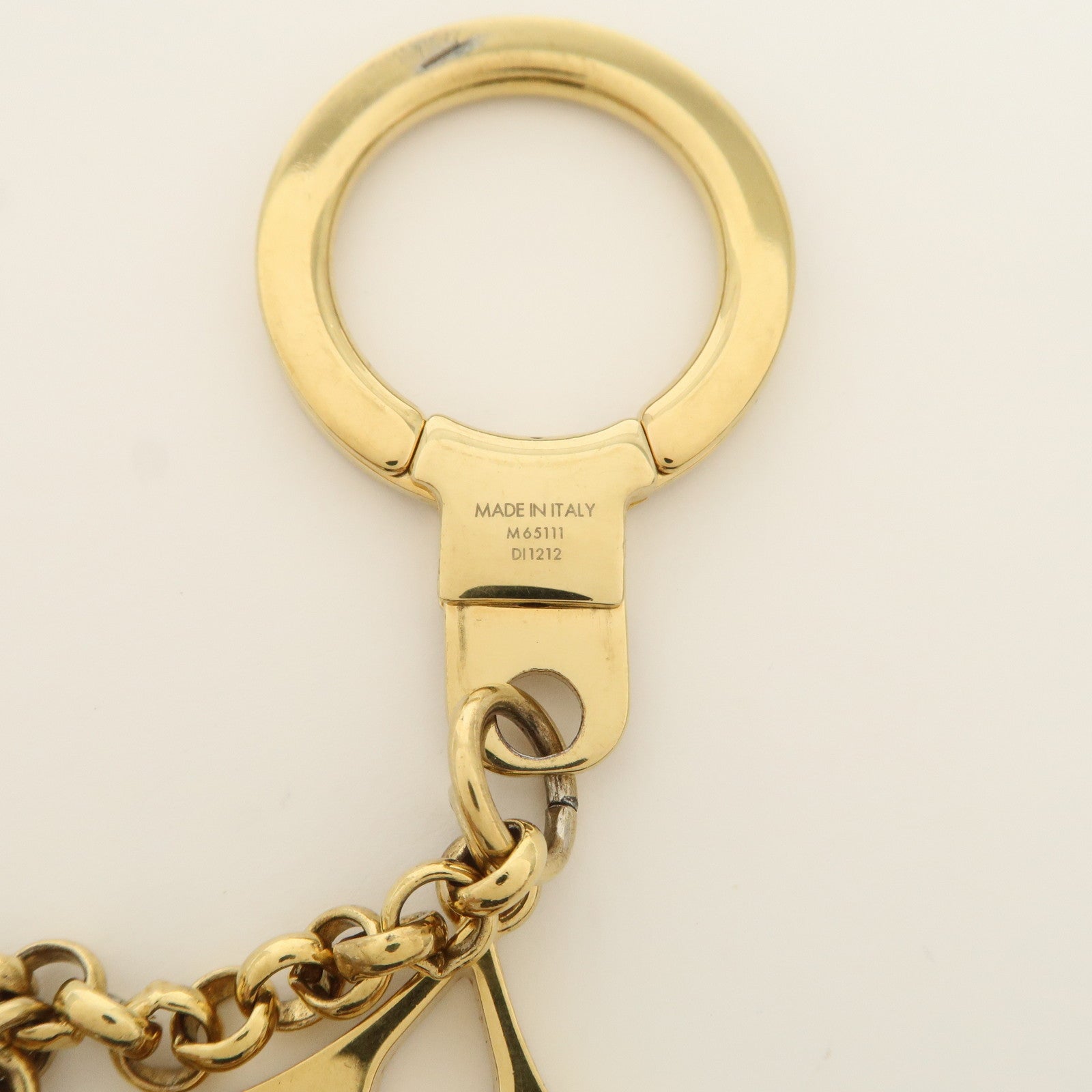 Louis Vuitton Fleur de Monogram Bag Charm Key Chain Gold M65111